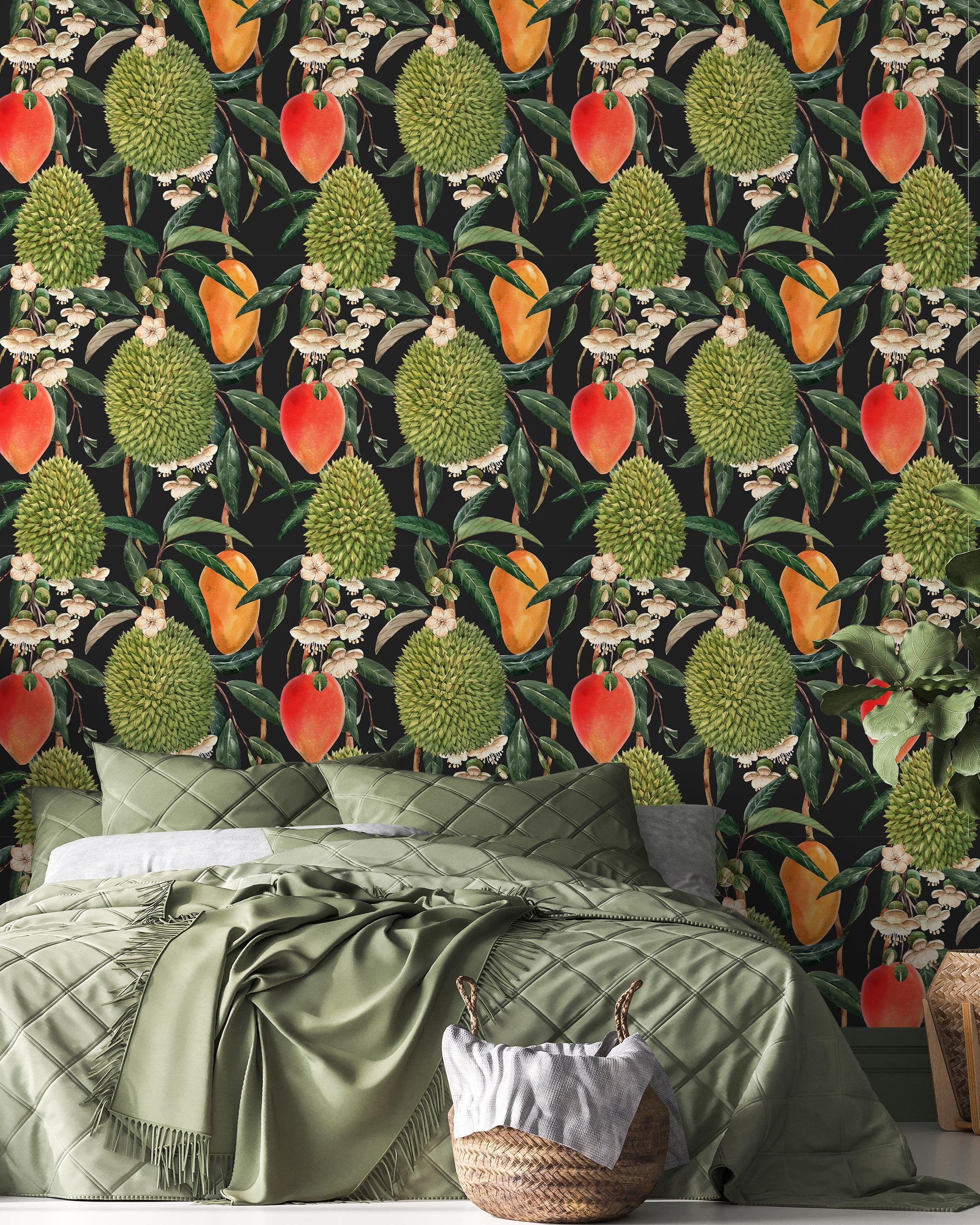 Tropical Fruit Peel and Stick Wallpaper, Removable Wallpaper, Traditional Wallpaper | DeccoPrint