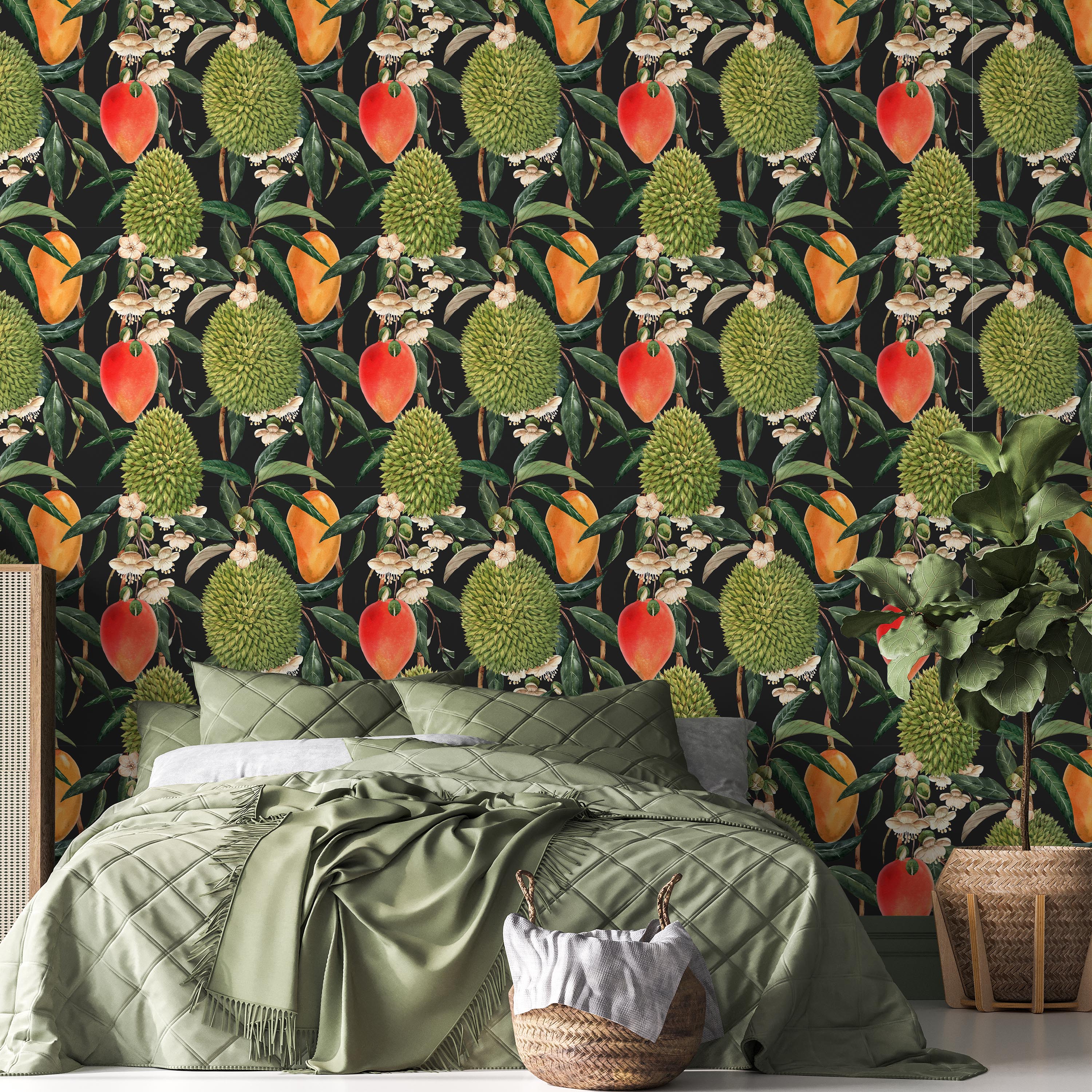 Tropical Fruit Peel and Stick Wallpaper, Removable Wallpaper, Traditional Wallpaper | DeccoPrint