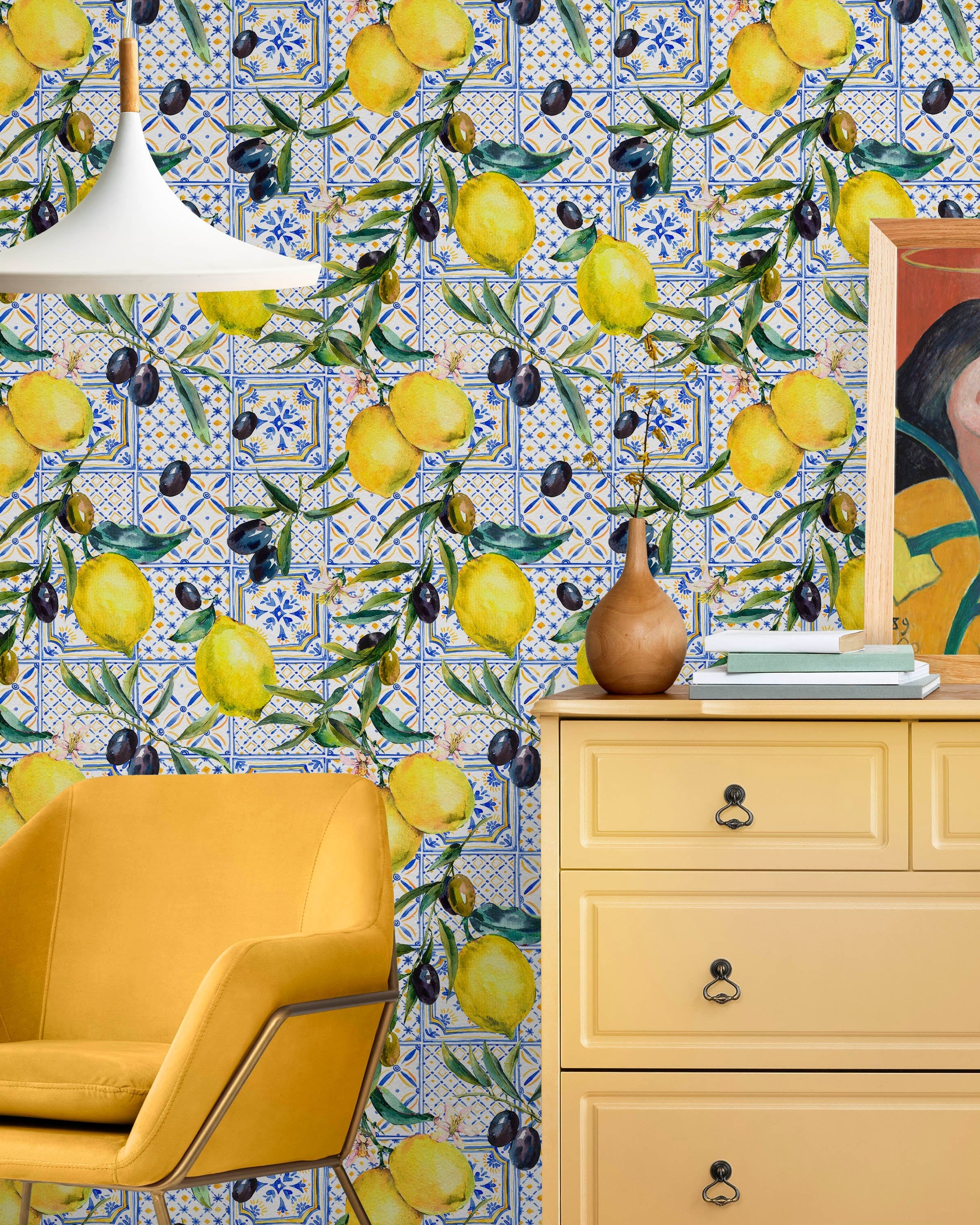 Summer Garden in Italy Peel and Stick Wallpaper, Removable Wallpaper, Traditional Wallpaper | DeccoPrint