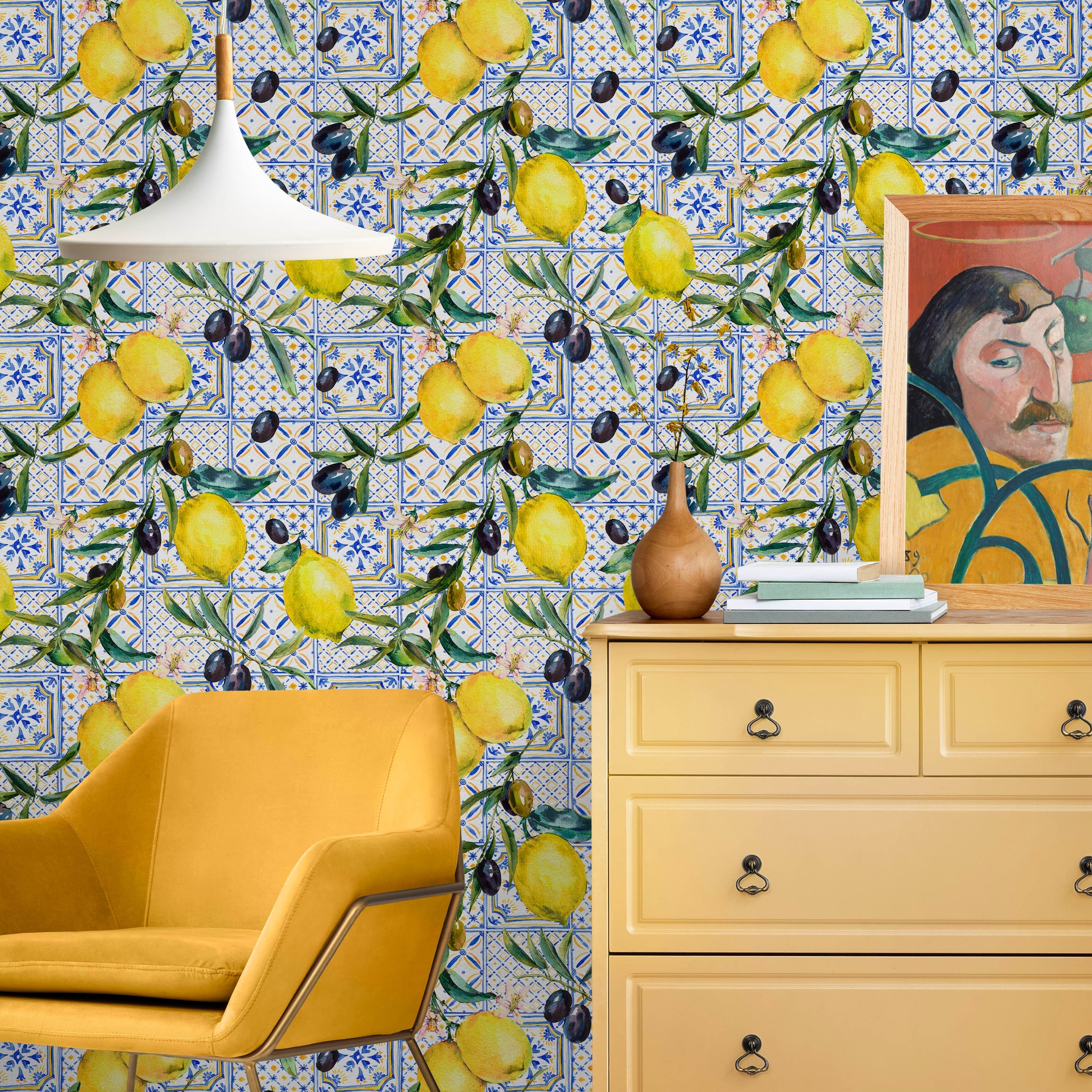 Summer Garden in Italy Peel and Stick Wallpaper, Removable Wallpaper, Traditional Wallpaper | DeccoPrint