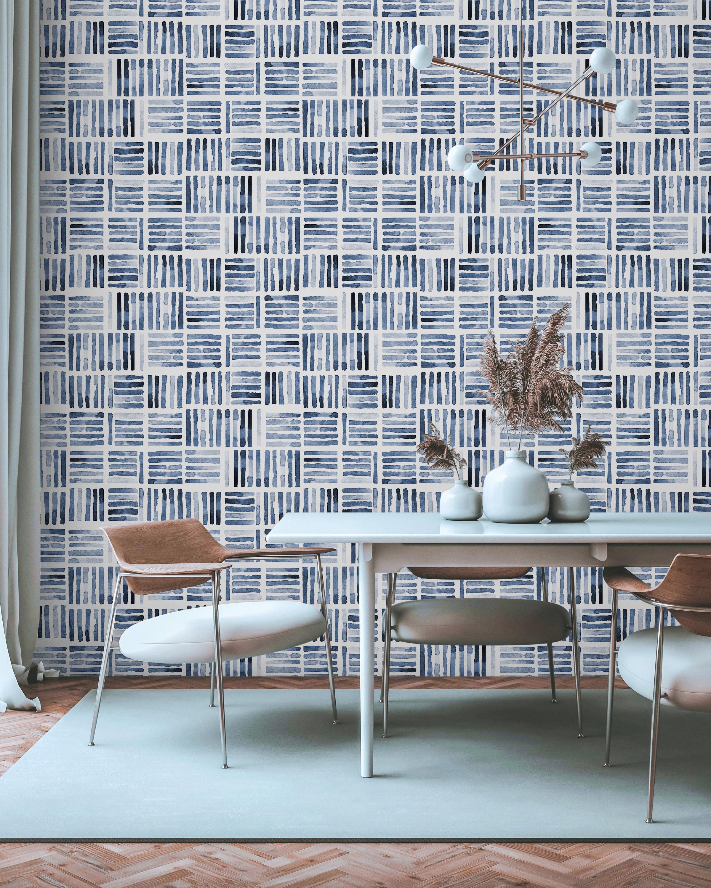 Watercolor Stripes Peel and Stick Wallpaper, Removable Wallpaper, Traditional Wallpaper | DeccoPrint