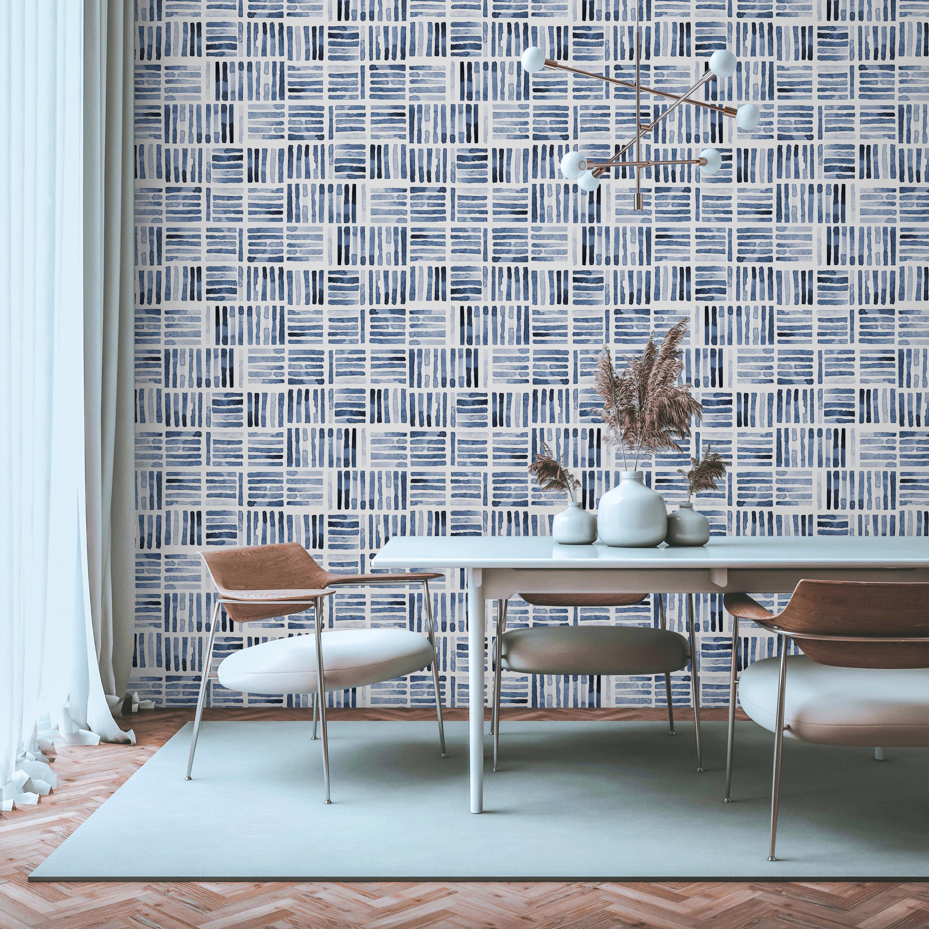 Watercolor Stripes Peel and Stick Wallpaper, Removable Wallpaper, Traditional Wallpaper | DeccoPrint