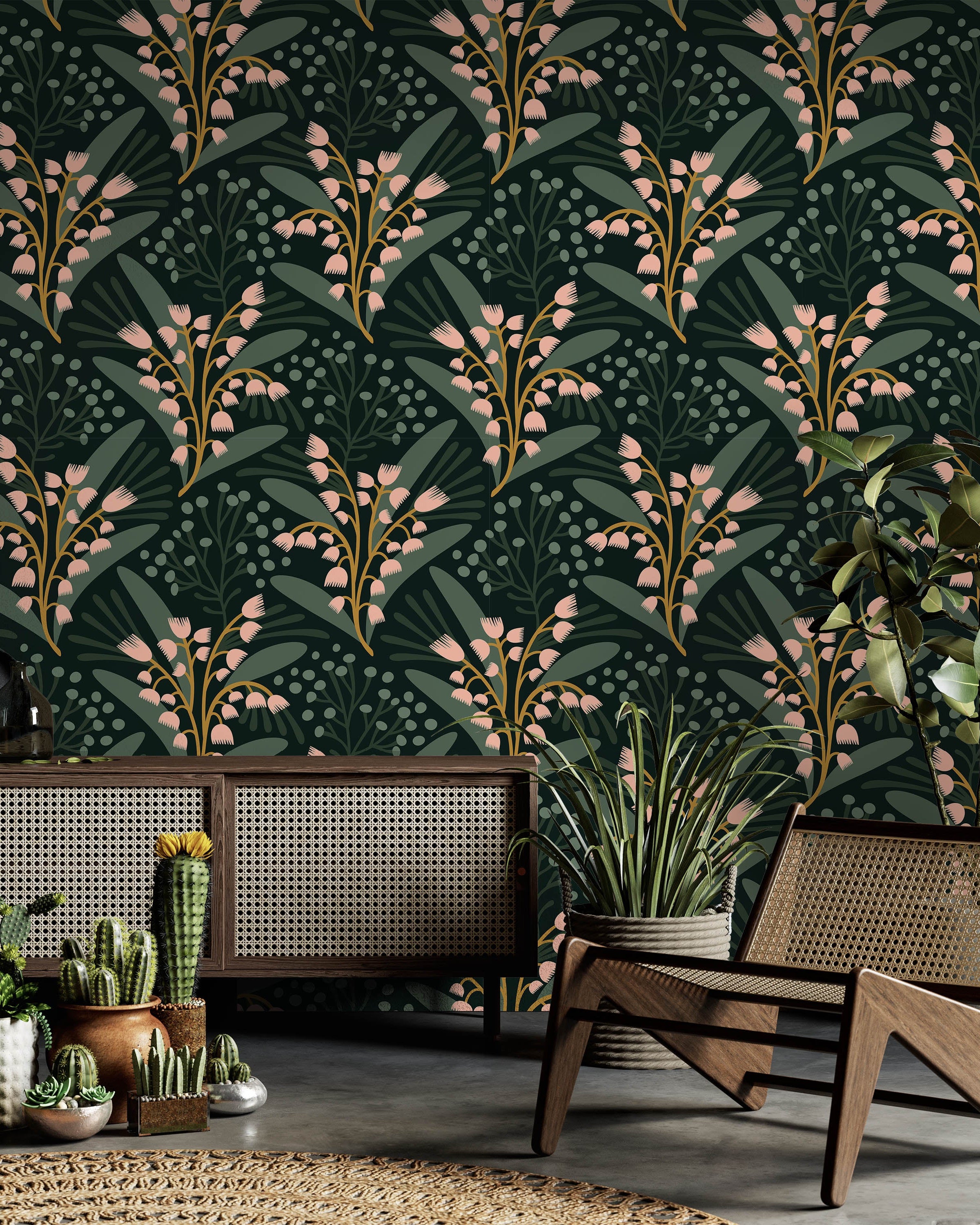 Lily of The Valley Peel and Stick Wallpaper, Removable Wallpaper, Traditional Wallpaper | DeccoPrint