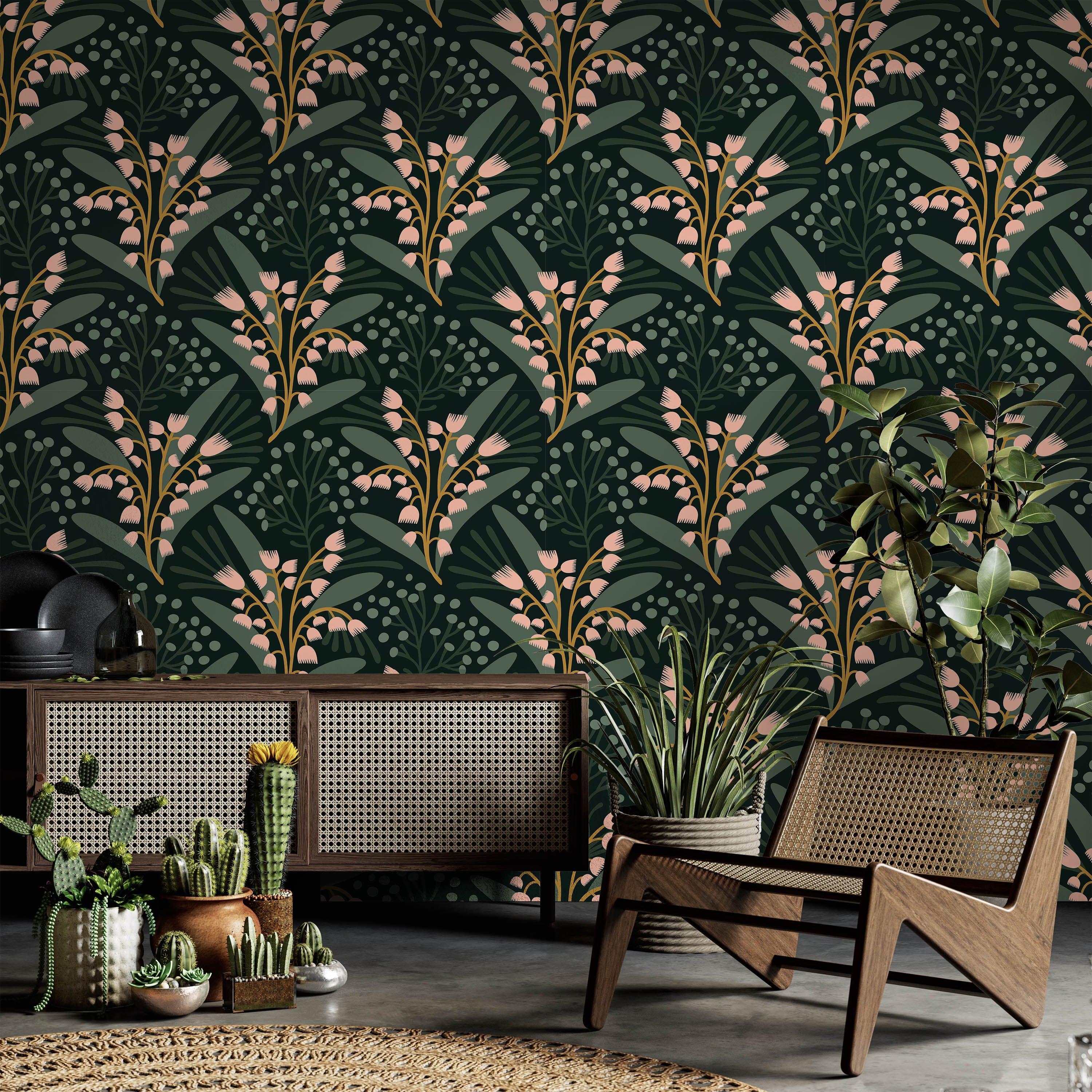 Lily of The Valley Peel and Stick Wallpaper, Removable Wallpaper, Traditional Wallpaper | DeccoPrint