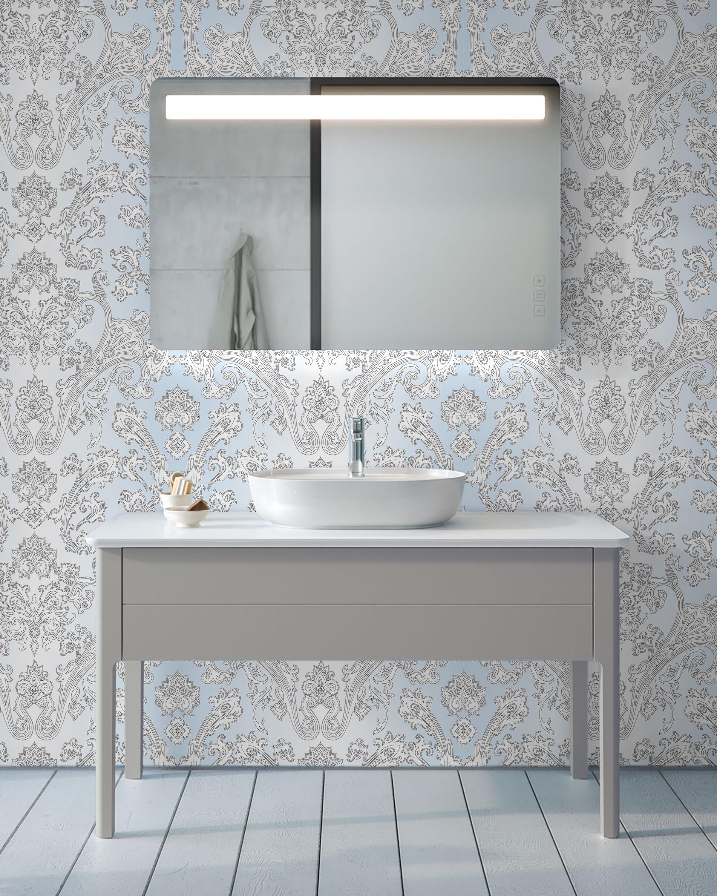 Vintage Damask Peel and Stick Wallpaper, Removable Wallpaper, Traditional Wallpaper | DeccoPrint