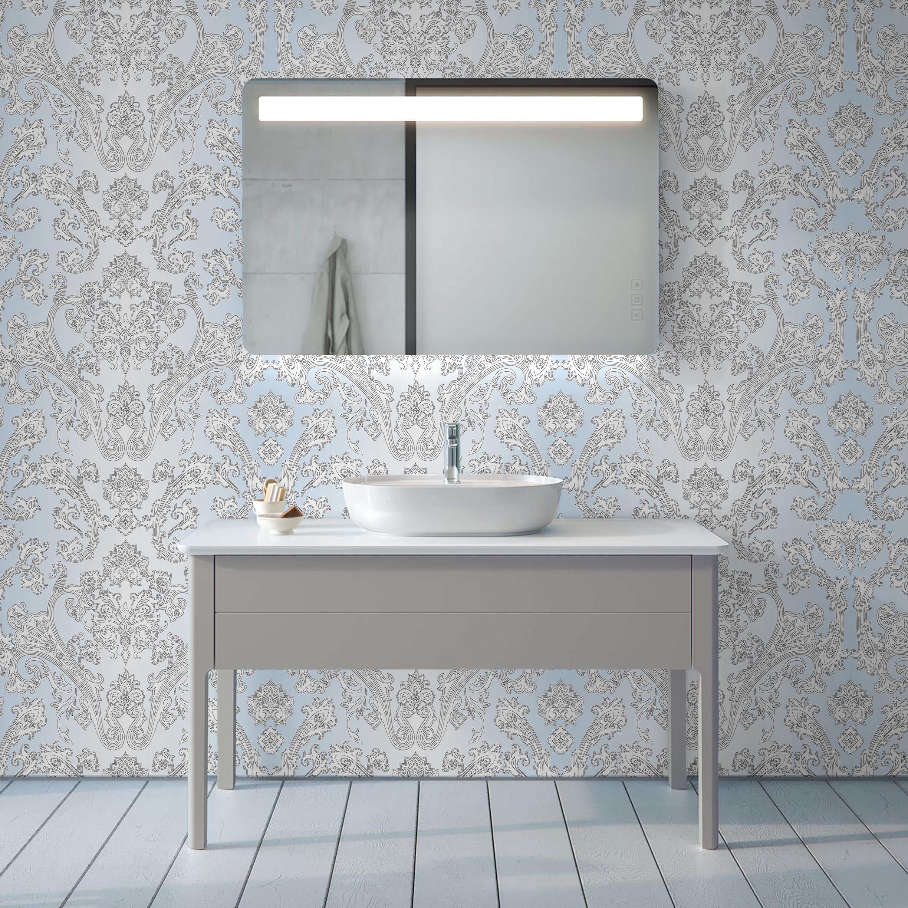 Vintage Damask Peel and Stick Wallpaper, Removable Wallpaper, Traditional Wallpaper | DeccoPrint