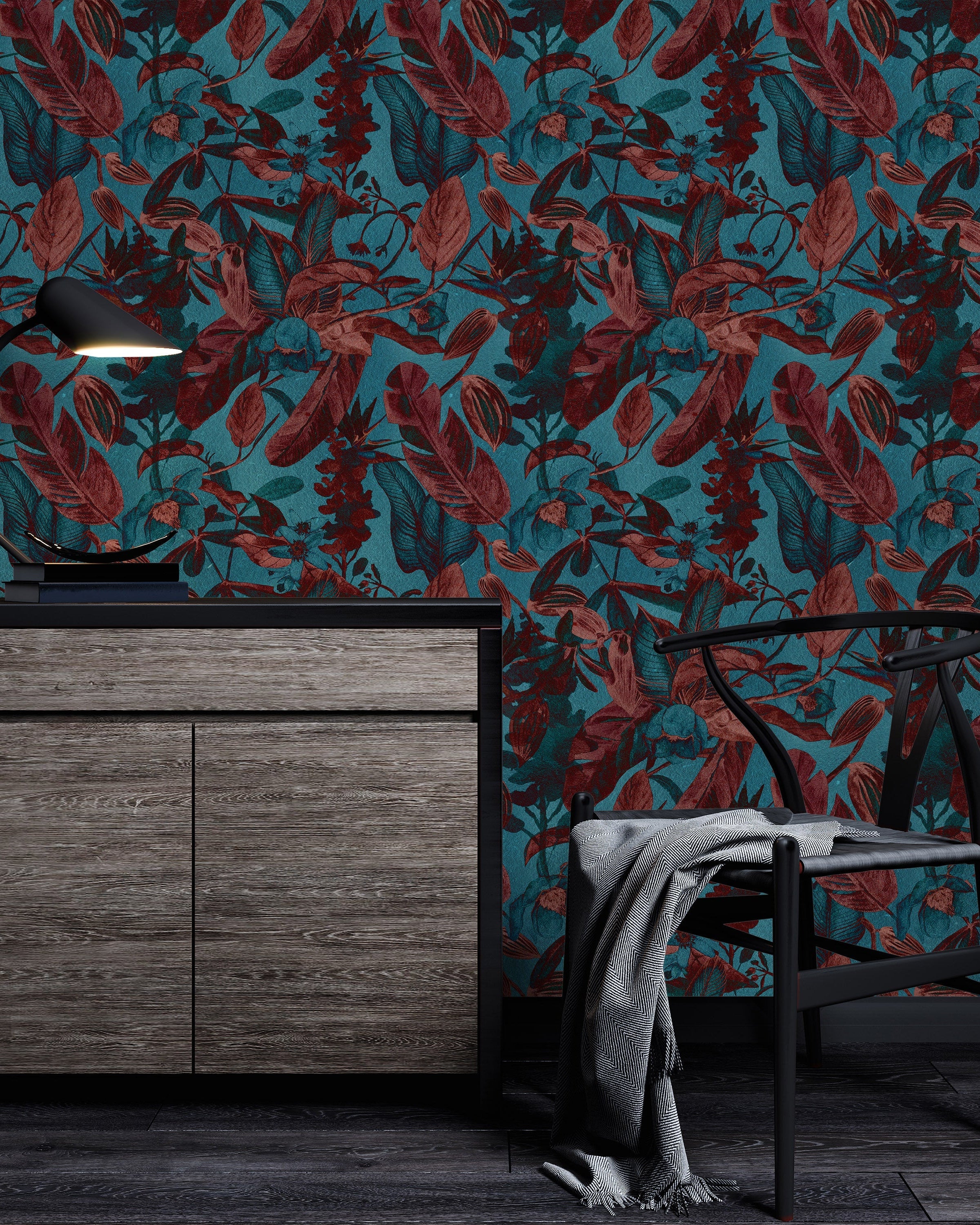 Idyllic Leaves Peel and Stick Wallpaper, Removable Wallpaper, Traditional Wallpaper | DeccoPrint