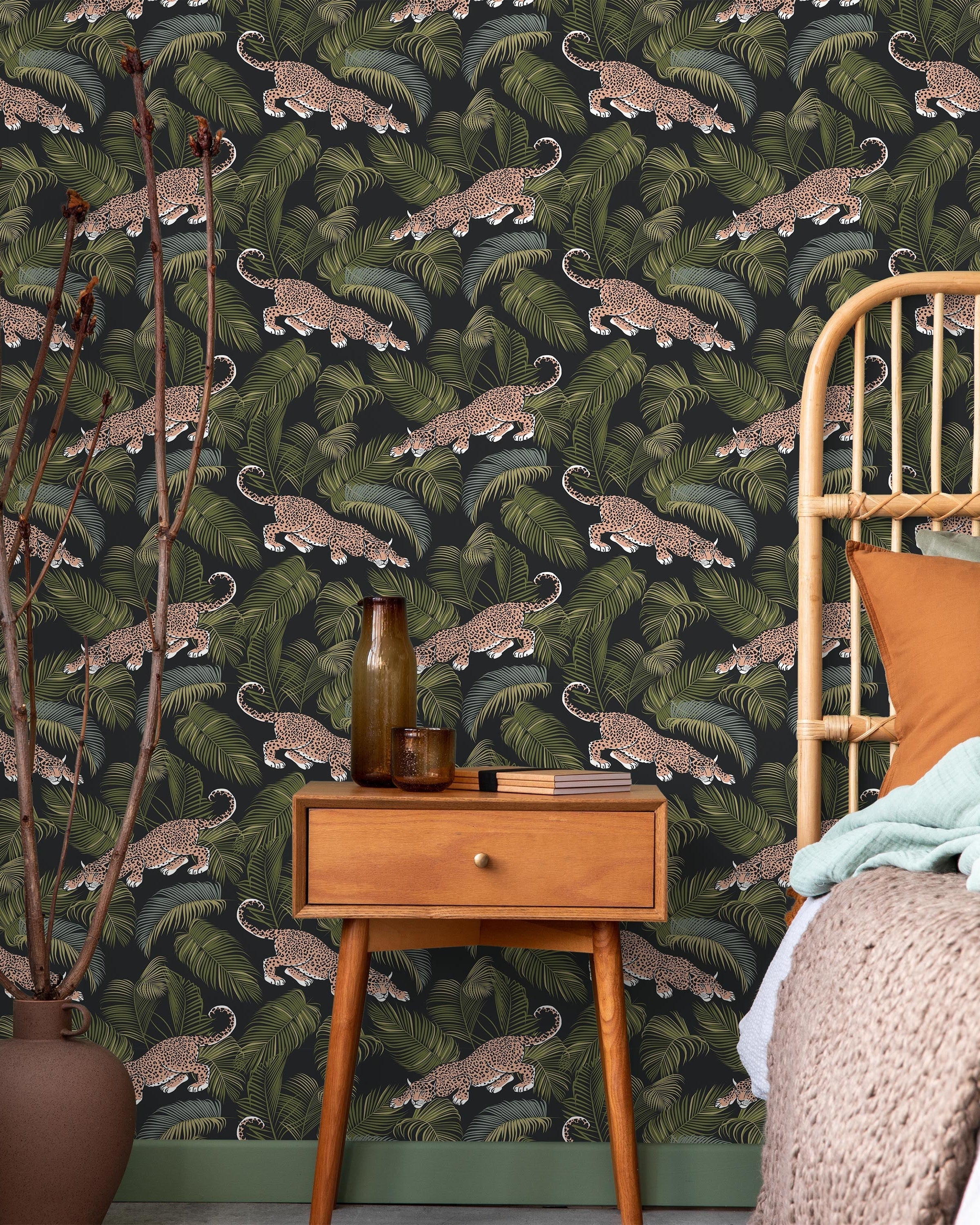 Wild Leopard Peel and Stick Wallpaper, Removable Wallpaper, Traditional Wallpaper | DeccoPrint