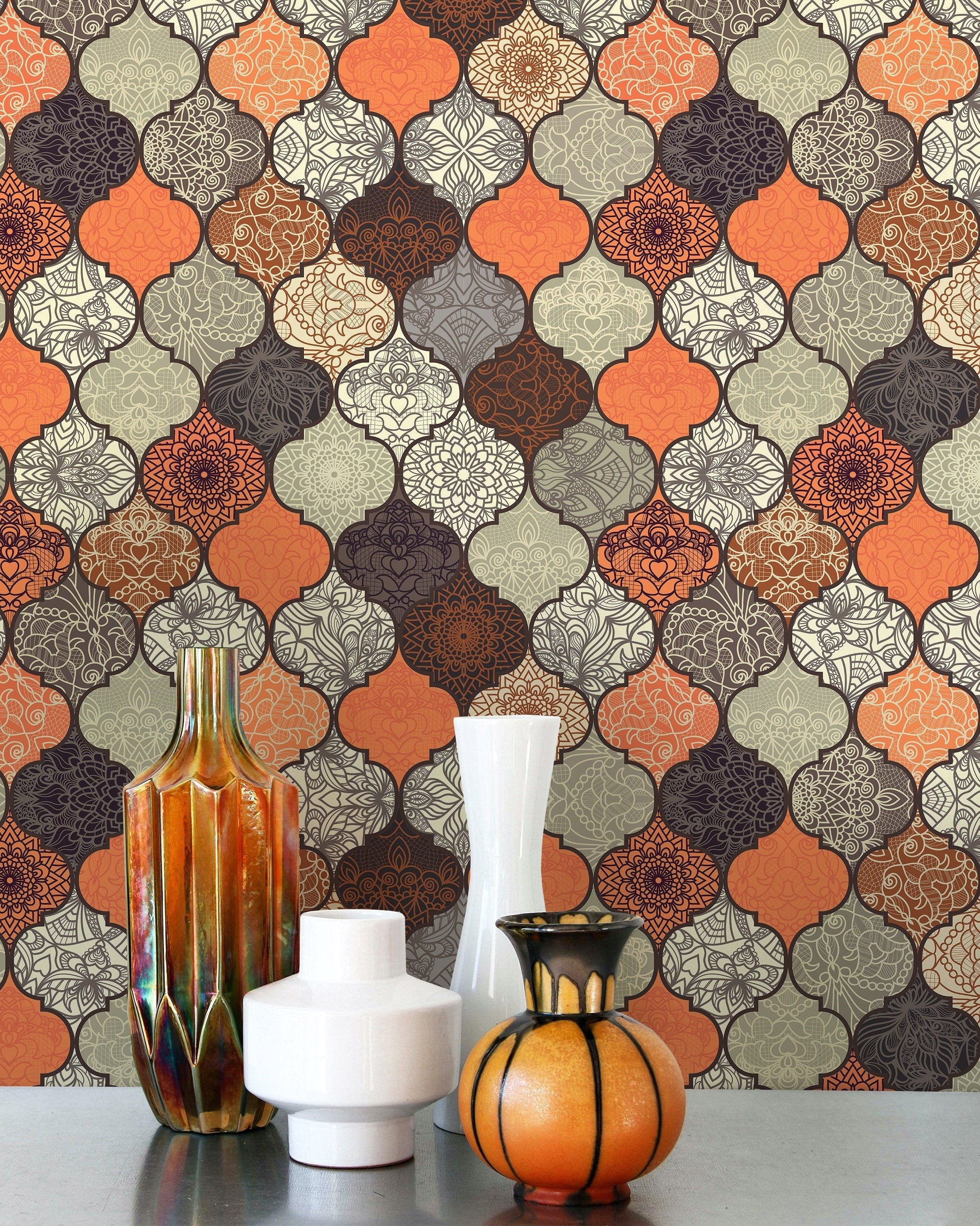 Mandala Flowers Peel and Stick Wallpaper, Removable Wallpaper, Traditional Wallpaper | DeccoPrint