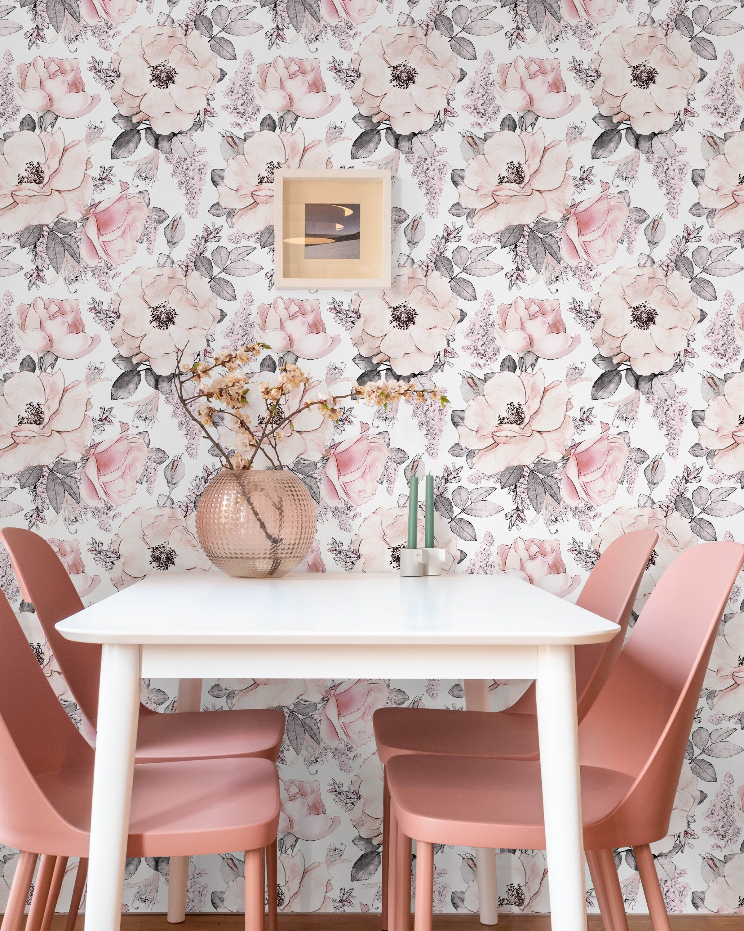 Vintage Rose Peel and Stick Wallpaper, Removable Wallpaper, Traditional Wallpaper | DeccoPrint