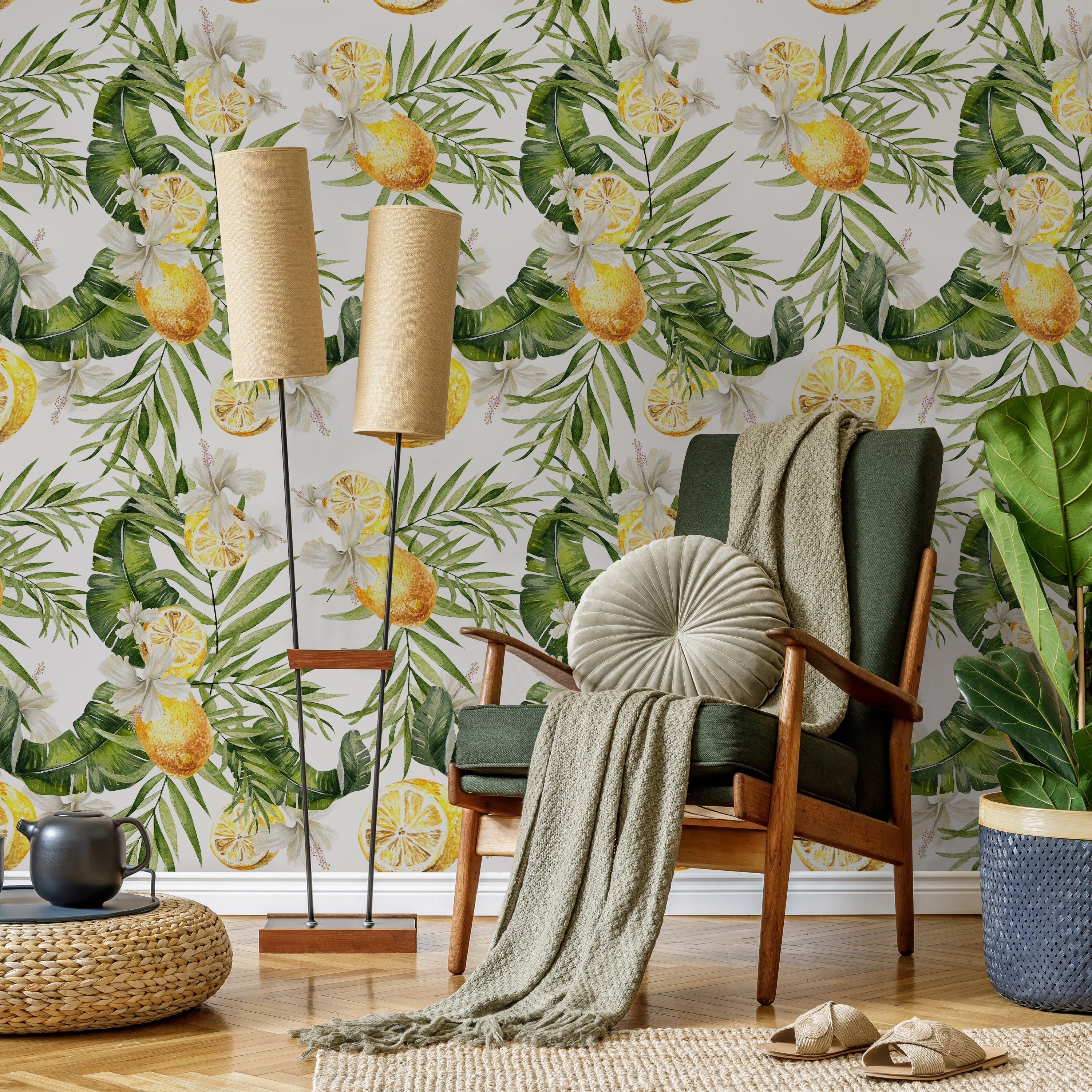 Lemon of Life Peel and Stick Wallpaper, Removable Wallpaper, Traditional Wallpaper | DeccoPrint