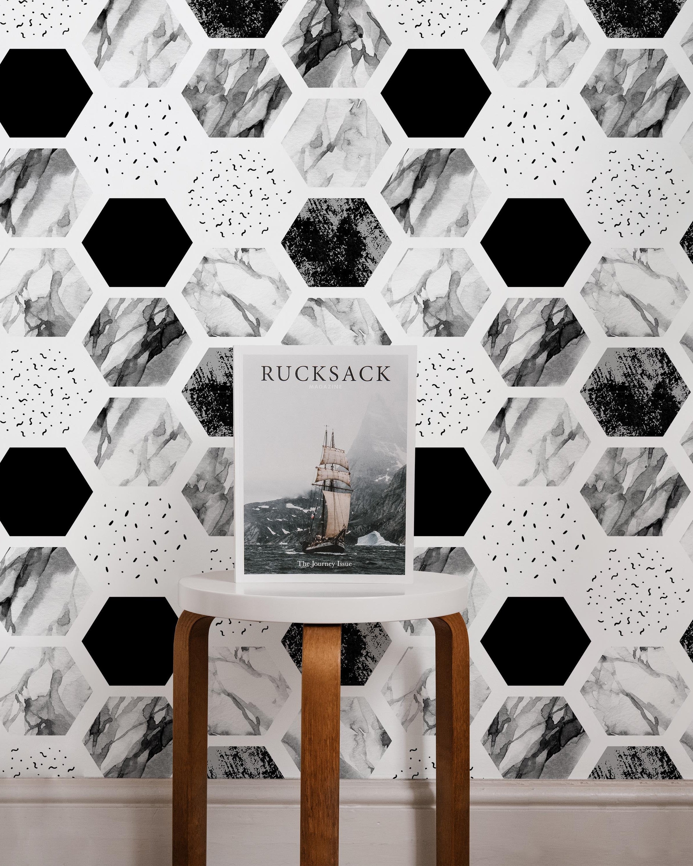 Watercolor Hexagons Peel and Stick Wallpaper, Removable Wallpaper, Traditional Wallpaper | DeccoPrint