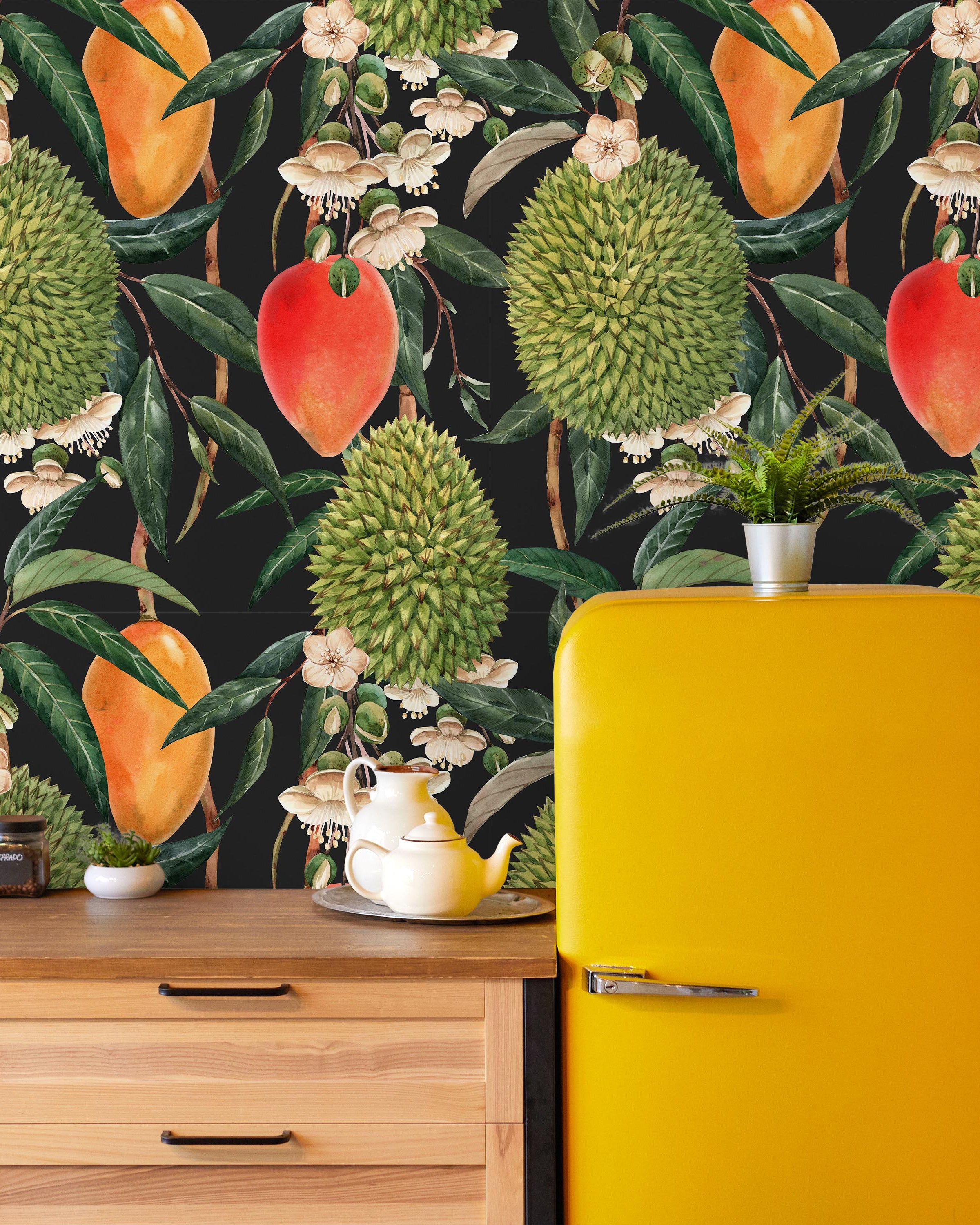 Tropical Fruit Peel and Stick Wallpaper, Removable Wallpaper, Traditional Wallpaper | DeccoPrint