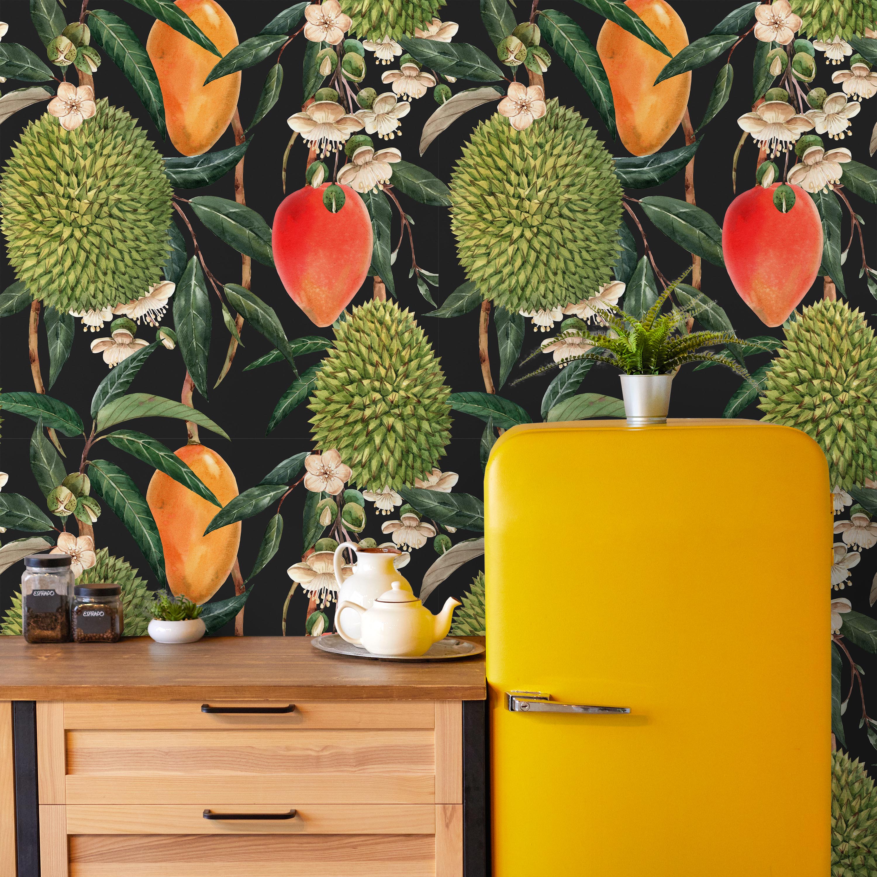 Tropical Fruit Peel and Stick Wallpaper, Removable Wallpaper, Traditional Wallpaper | DeccoPrint