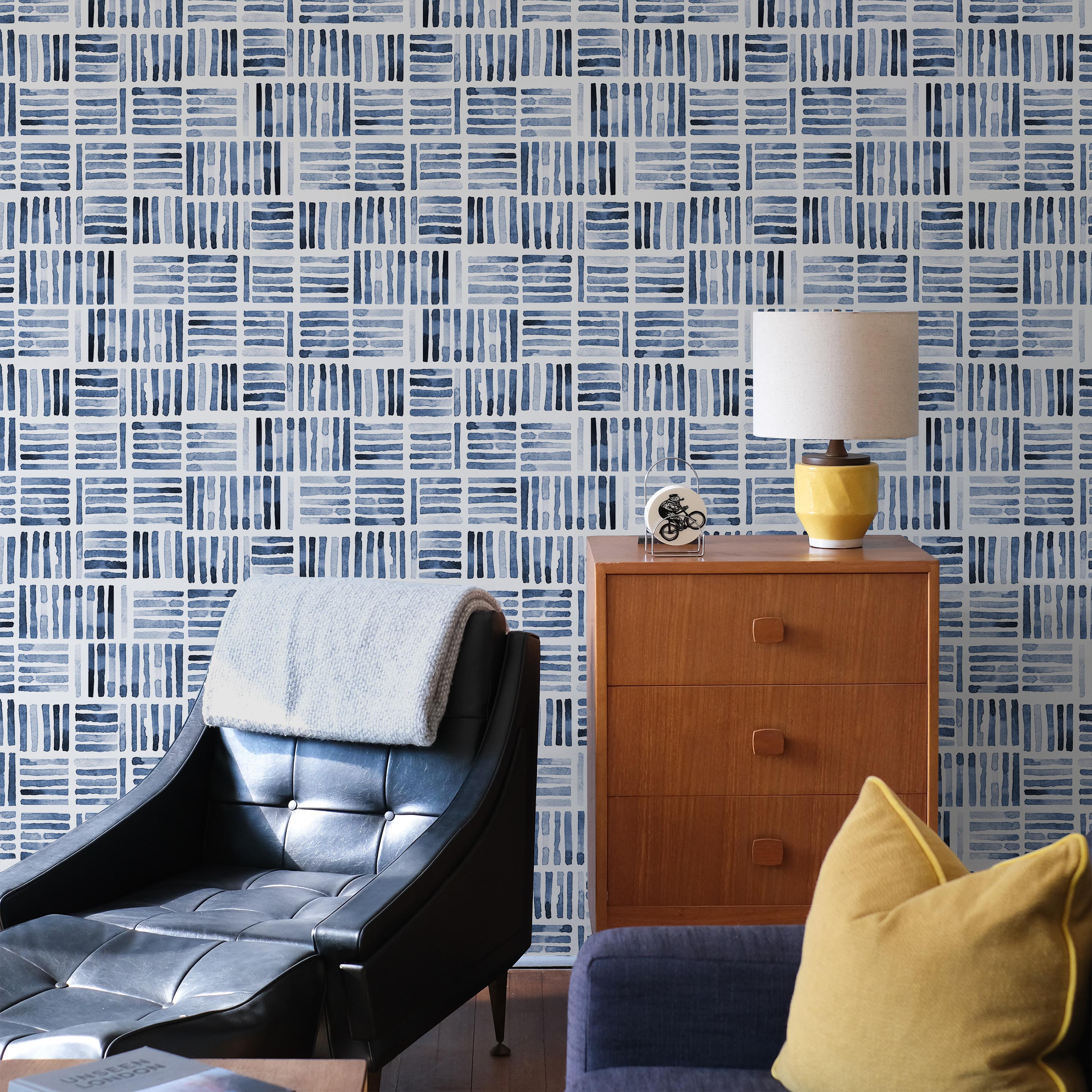 Watercolor Stripes Peel and Stick Wallpaper, Removable Wallpaper, Traditional Wallpaper | DeccoPrint