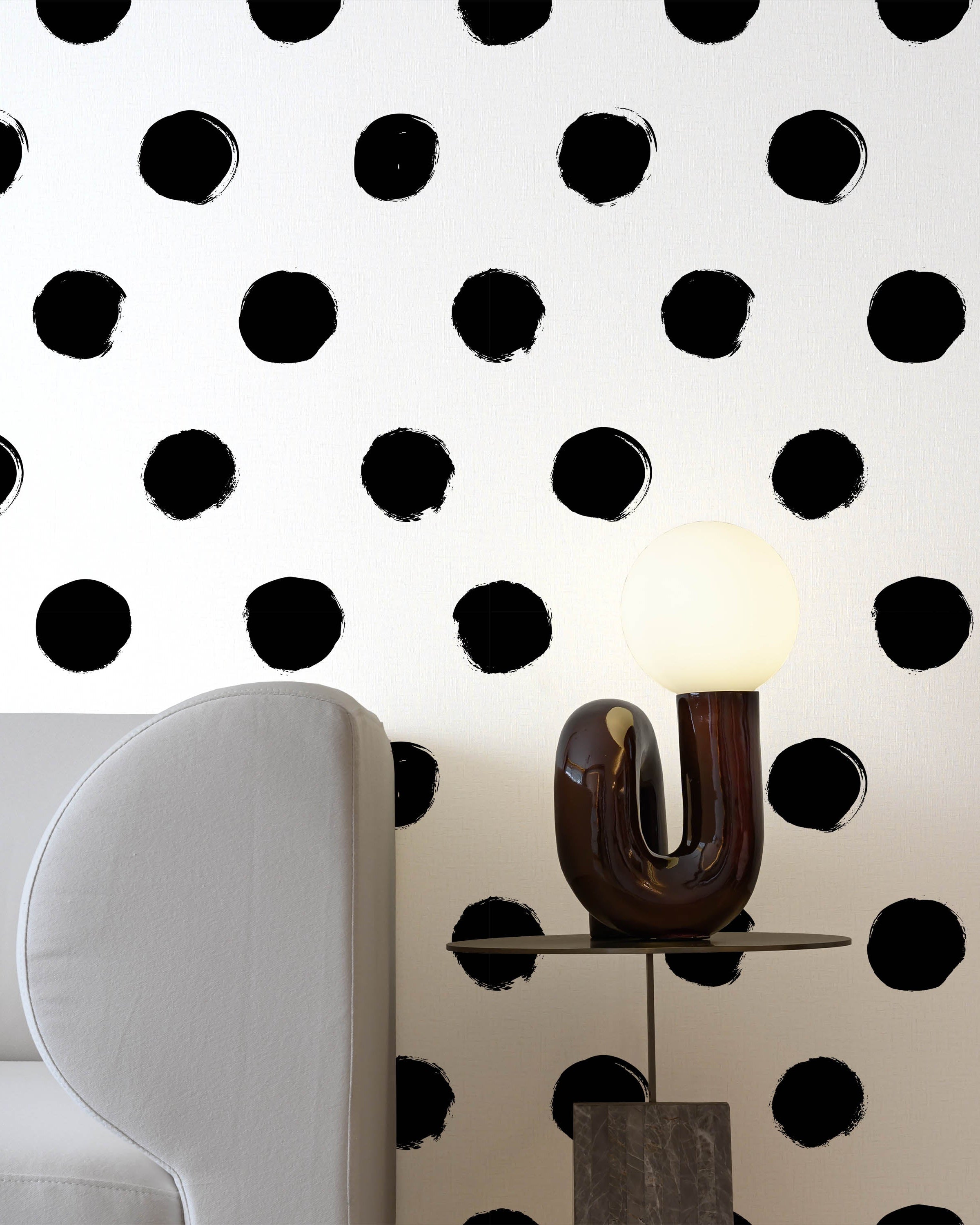 Polka Dots Peel and Stick Wallpaper, Removable Wallpaper, Traditional Wallpaper | DeccoPrint