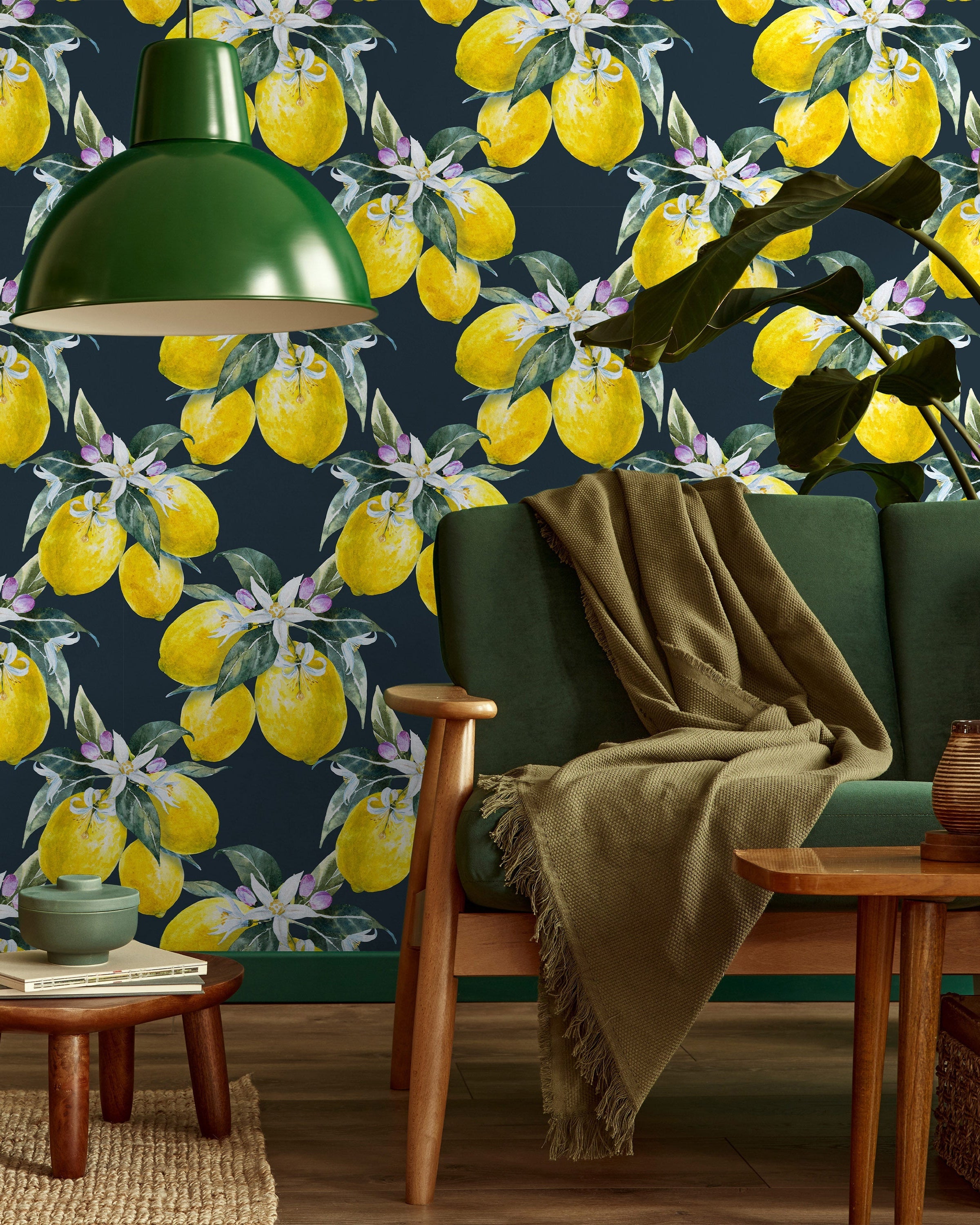 Lemon Tree Peel and Stick Wallpaper, Removable Wallpaper, Traditional Wallpaper | DeccoPrint
