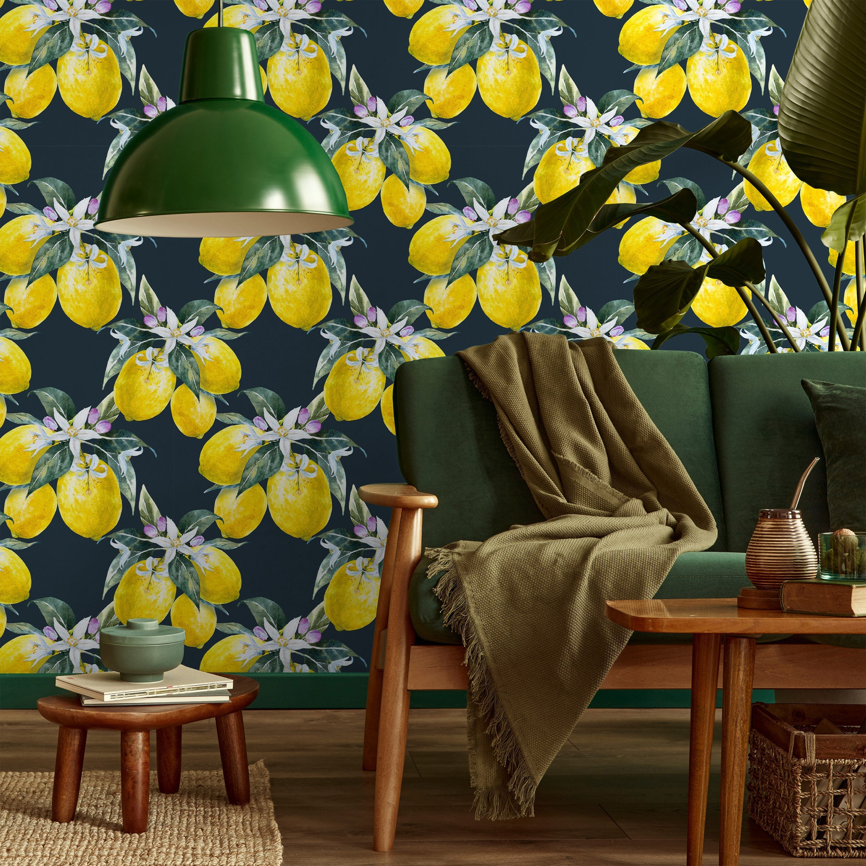 Lemon Tree Peel and Stick Wallpaper, Removable Wallpaper, Traditional Wallpaper | DeccoPrint