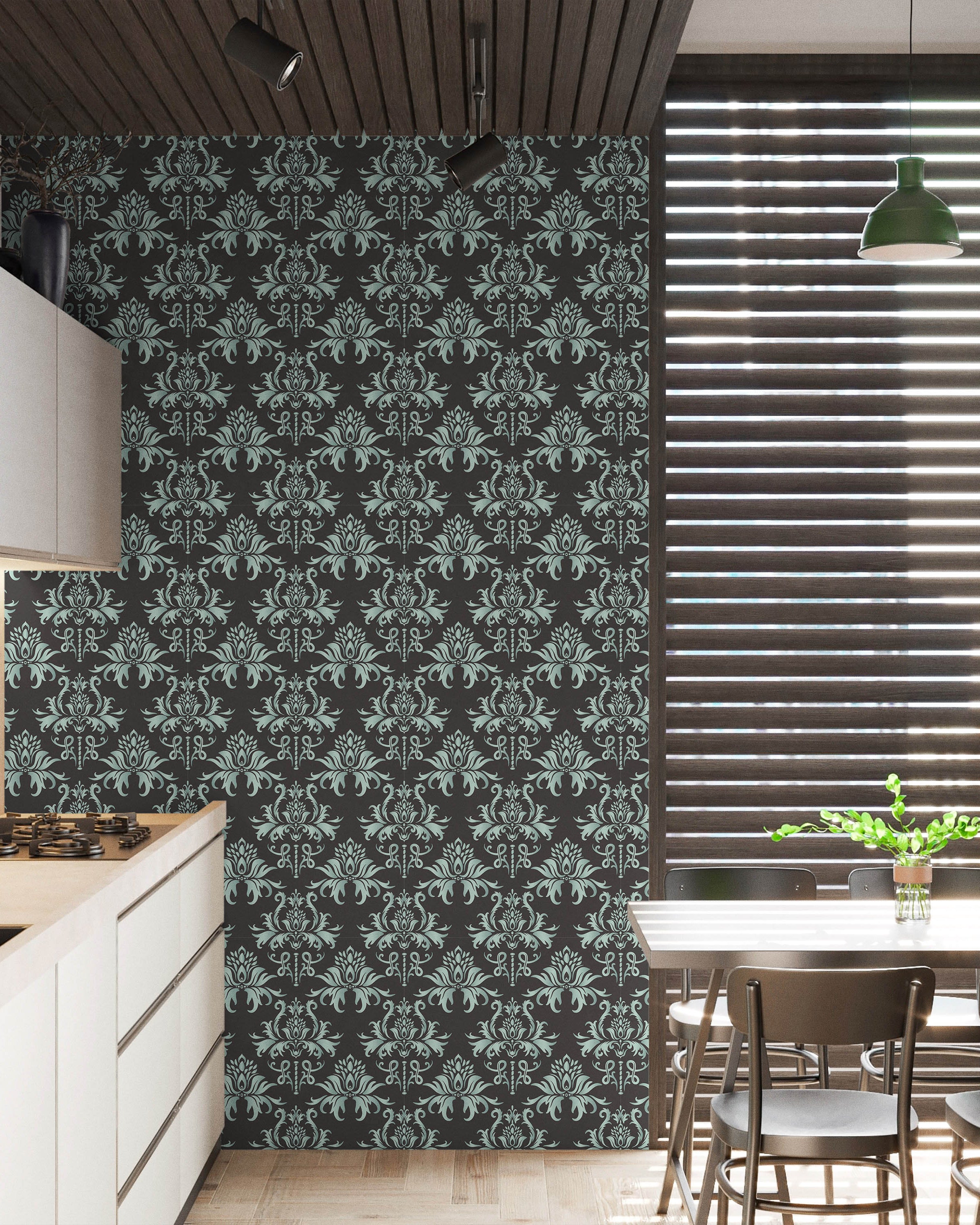 Old-school Damask Peel and Stick Wallpaper, Removable Wallpaper, Traditional Wallpaper | DeccoPrint