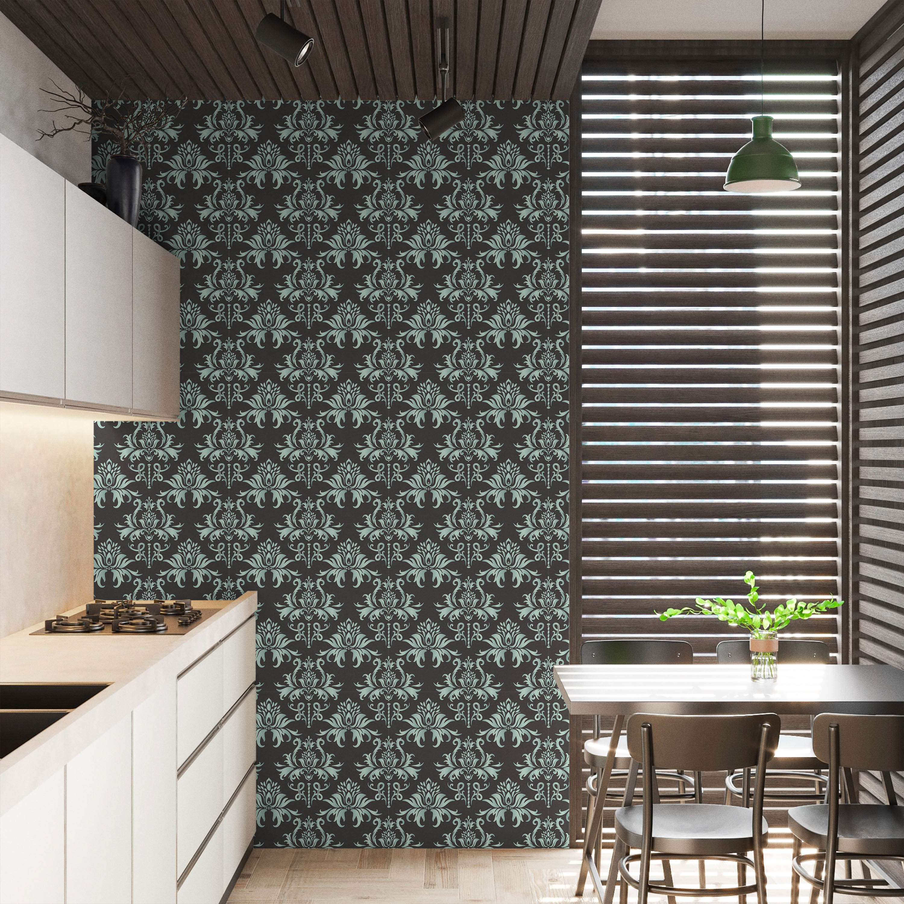 Old-school Damask Peel and Stick Wallpaper, Removable Wallpaper, Traditional Wallpaper | DeccoPrint