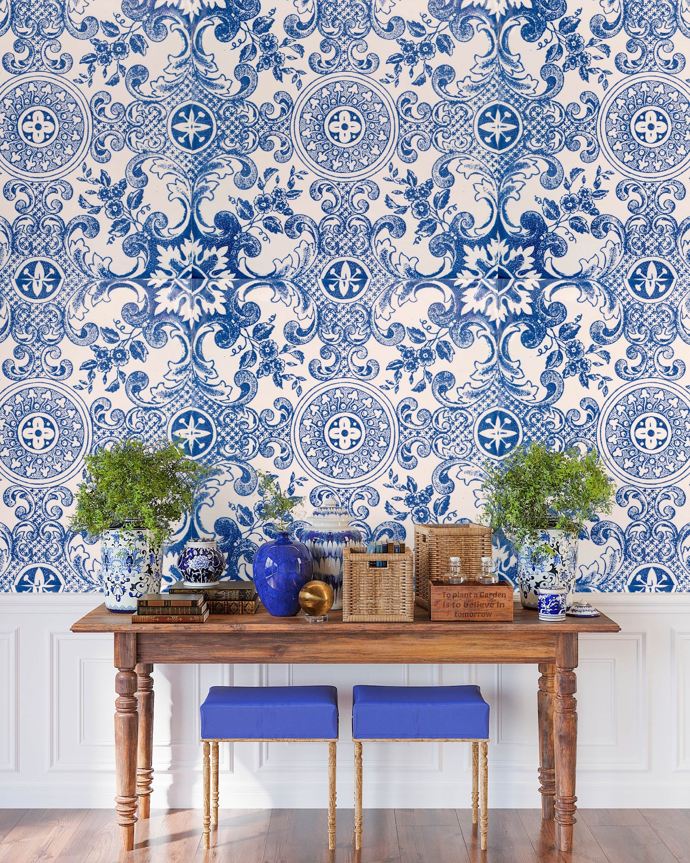 Porcelain Peel and Stick Wallpaper, Removable Wallpaper, Traditional Wallpaper | DeccoPrint