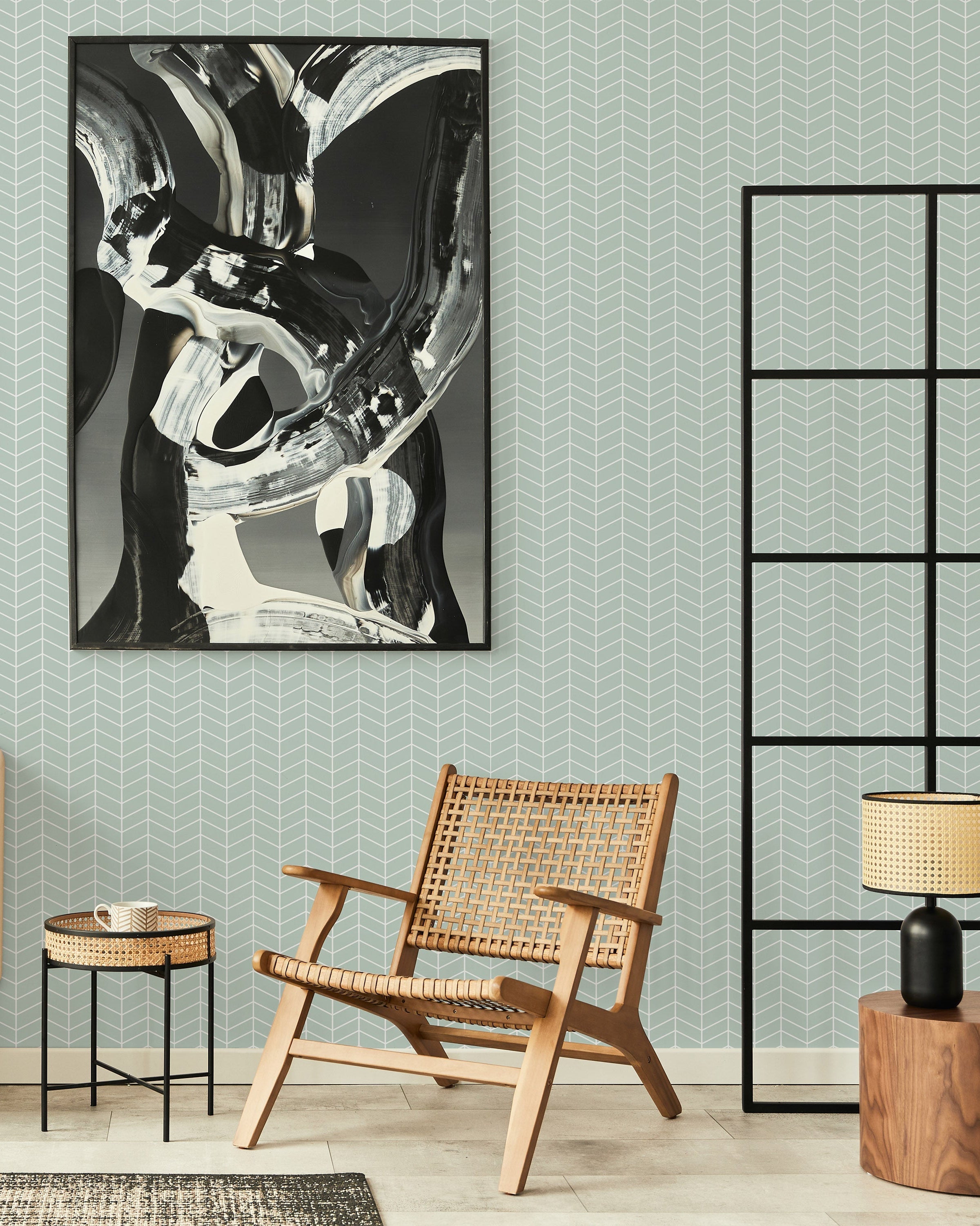 Modern Zigzag Peel and Stick Wallpaper, Removable Wallpaper, Traditional Wallpaper | DeccoPrint