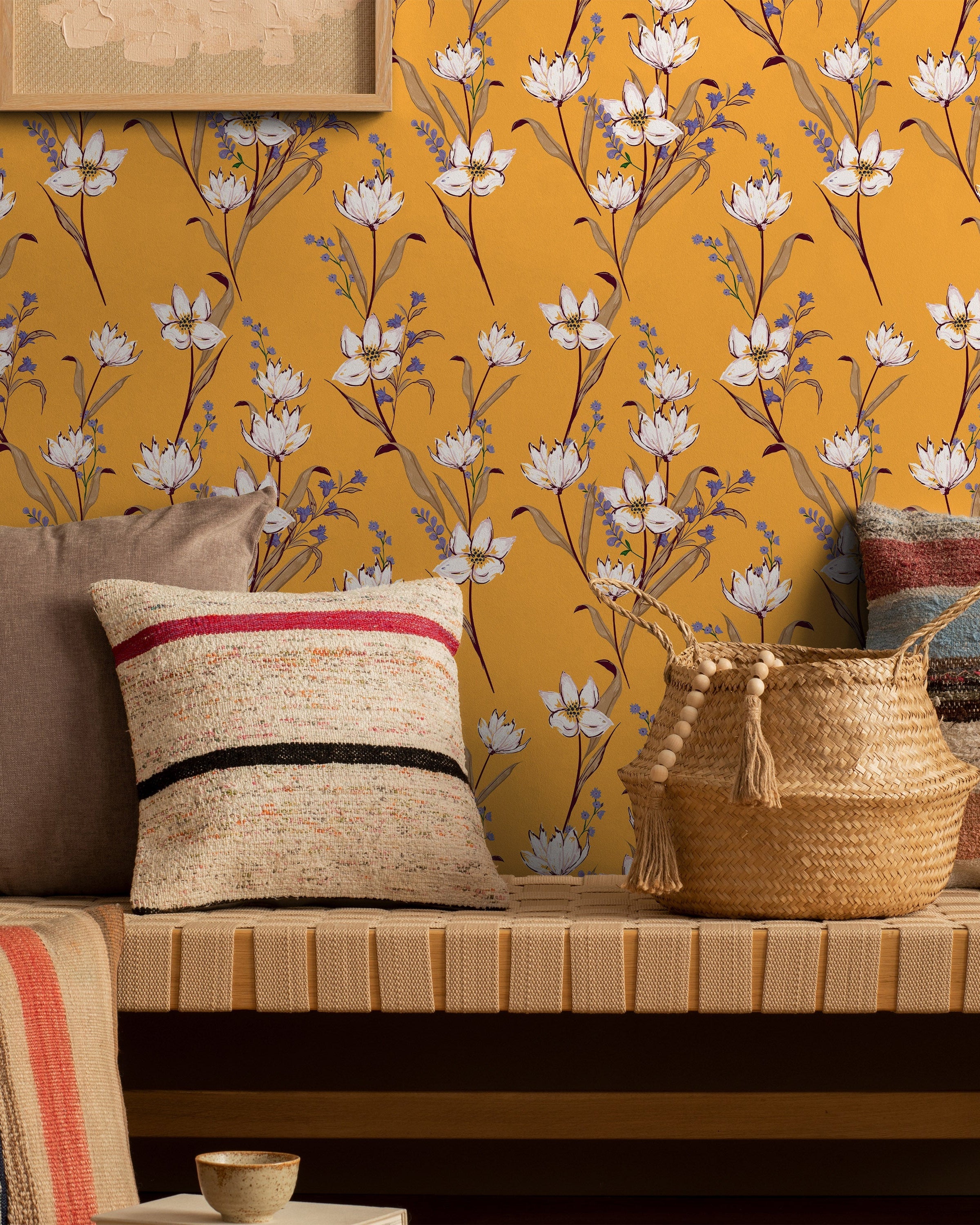 Magnolias in The Sun Peel and Stick Wallpaper, Removable Wallpaper, Traditional Wallpaper | DeccoPrint