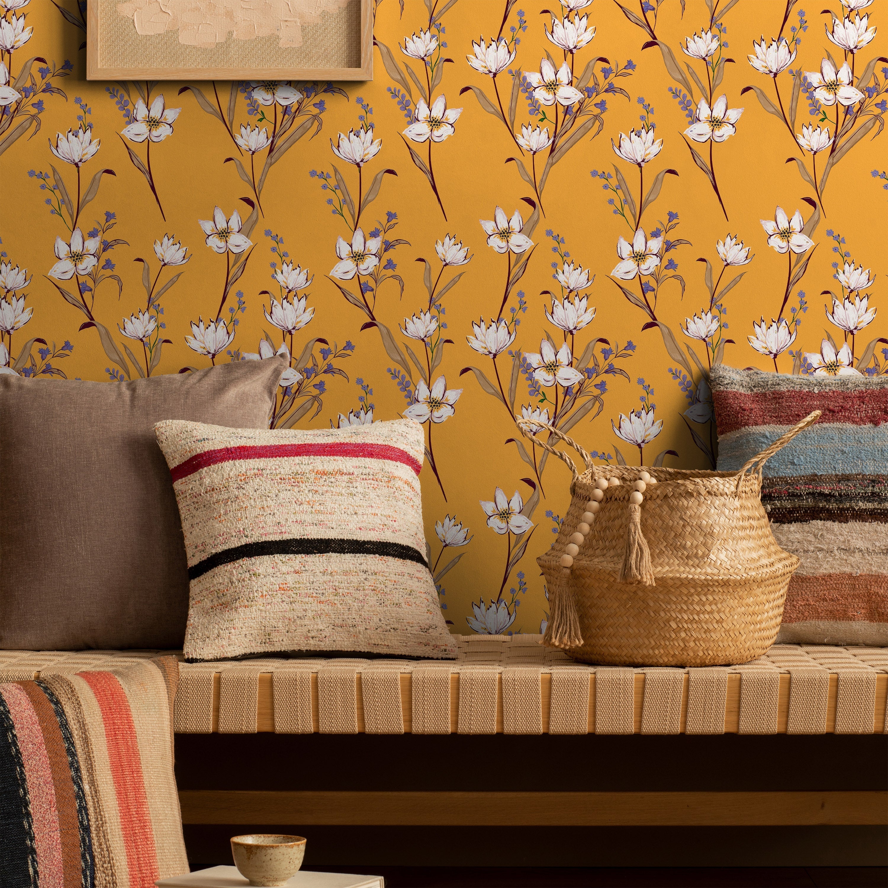 Magnolias in The Sun Peel and Stick Wallpaper, Removable Wallpaper, Traditional Wallpaper | DeccoPrint