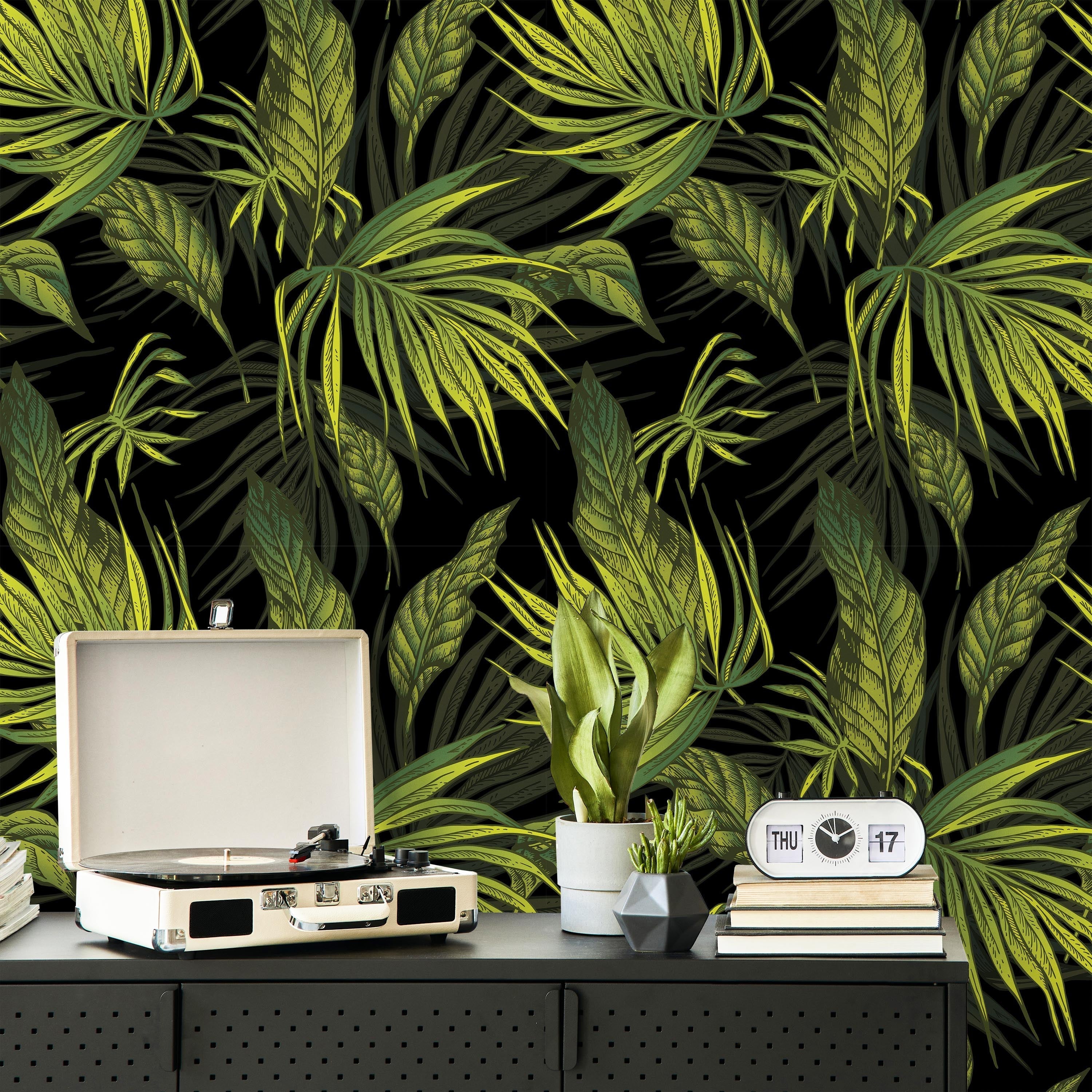 Tropical Jardin Peel and Stick Wallpaper, Removable Wallpaper, Traditional Wallpaper | DeccoPrint