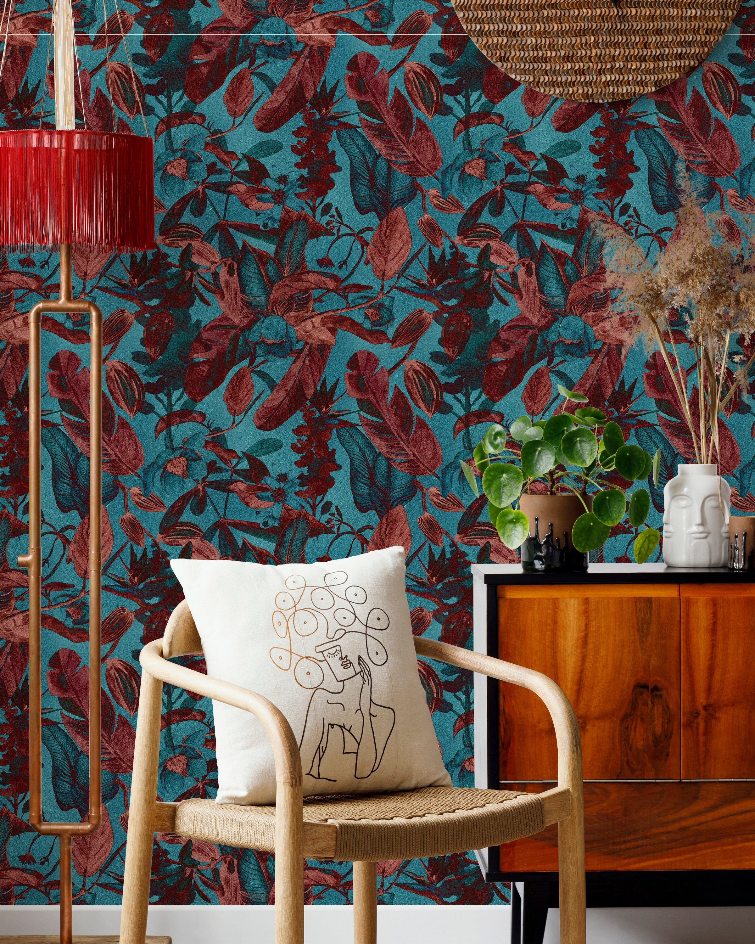 Idyllic Leaves Peel and Stick Wallpaper, Removable Wallpaper, Traditional Wallpaper | DeccoPrint