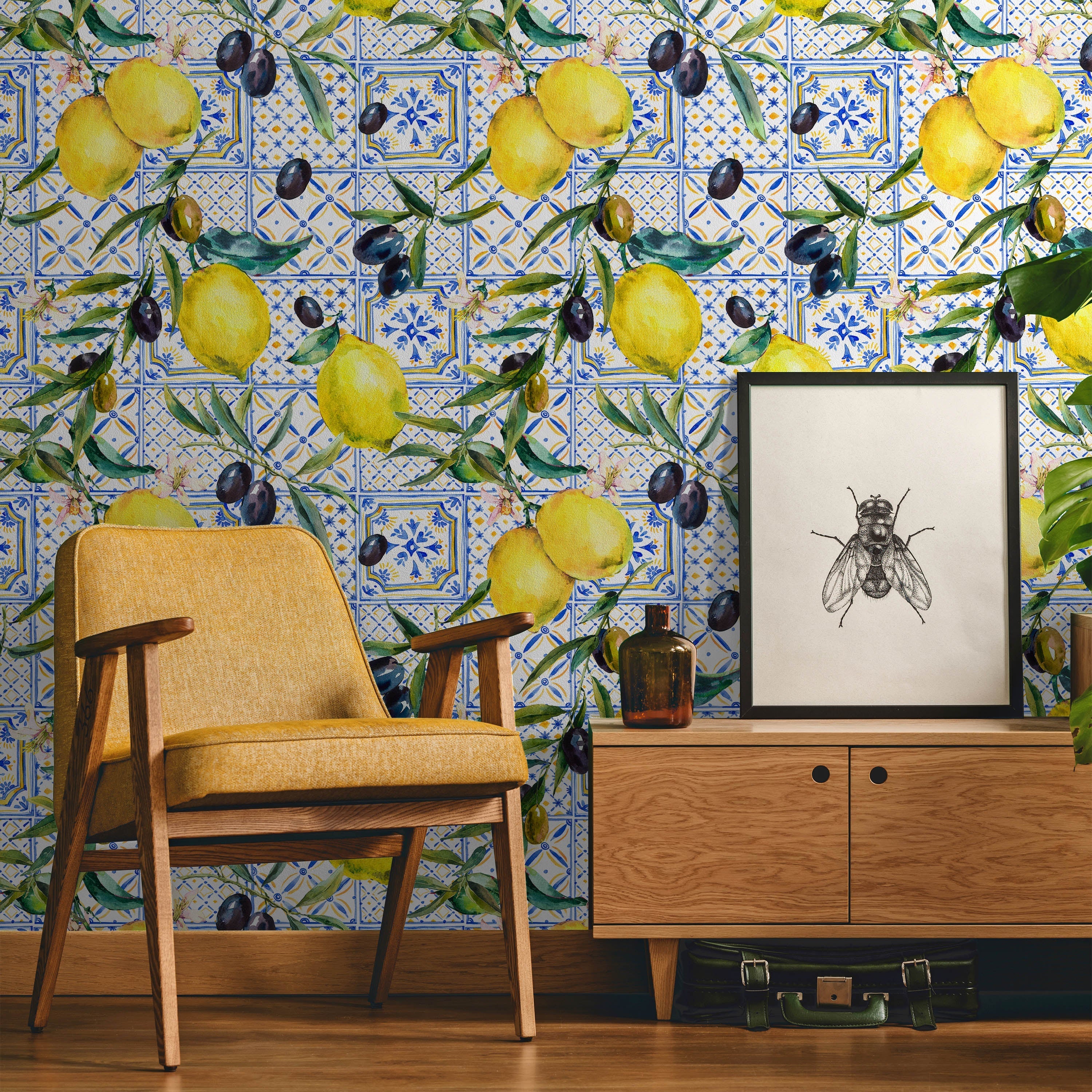 Summer Garden in Italy Peel and Stick Wallpaper, Removable Wallpaper, Traditional Wallpaper | DeccoPrint