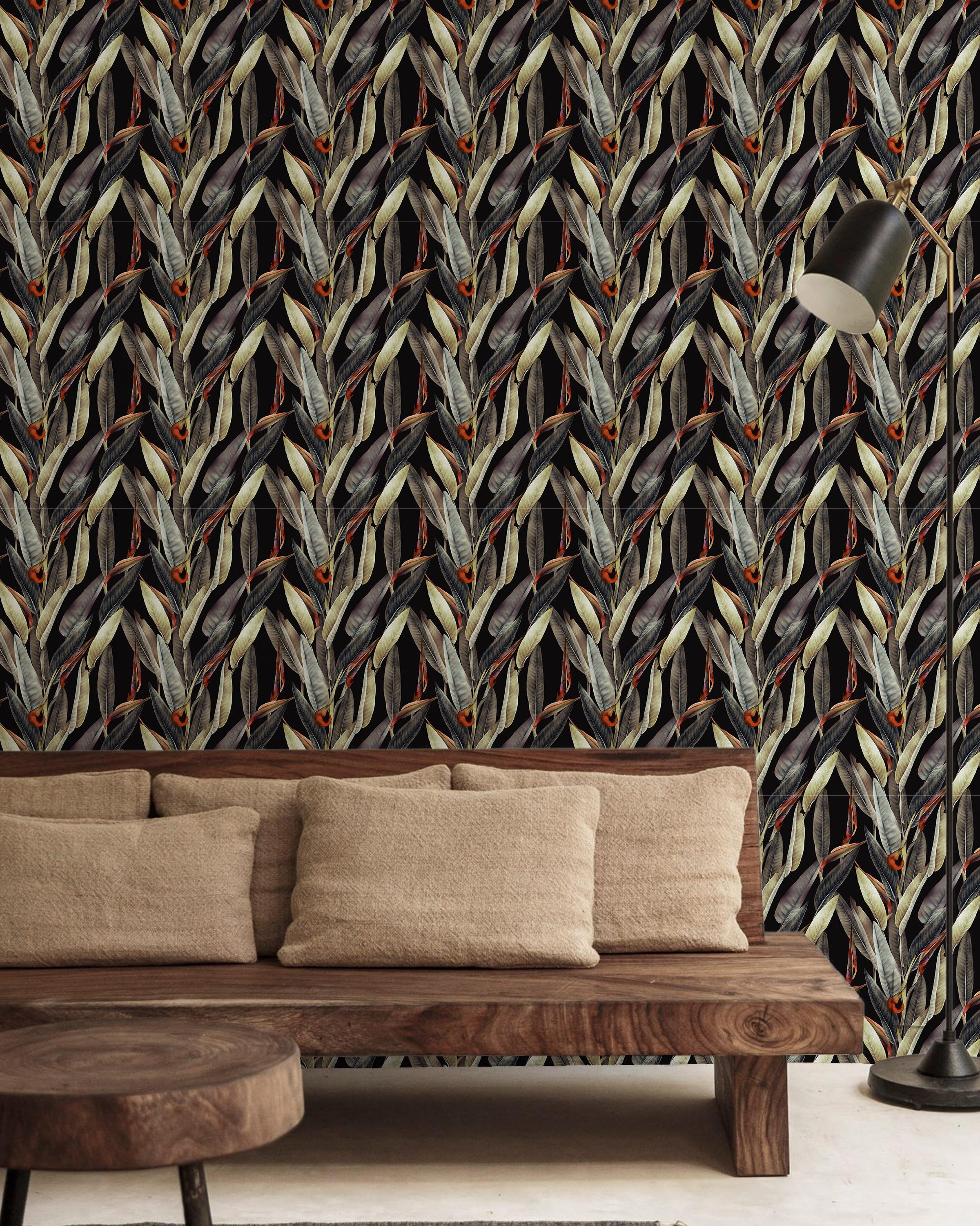 Vintage Leaves Peel and Stick Wallpaper, Removable Wallpaper, Traditional Wallpaper | DeccoPrint
