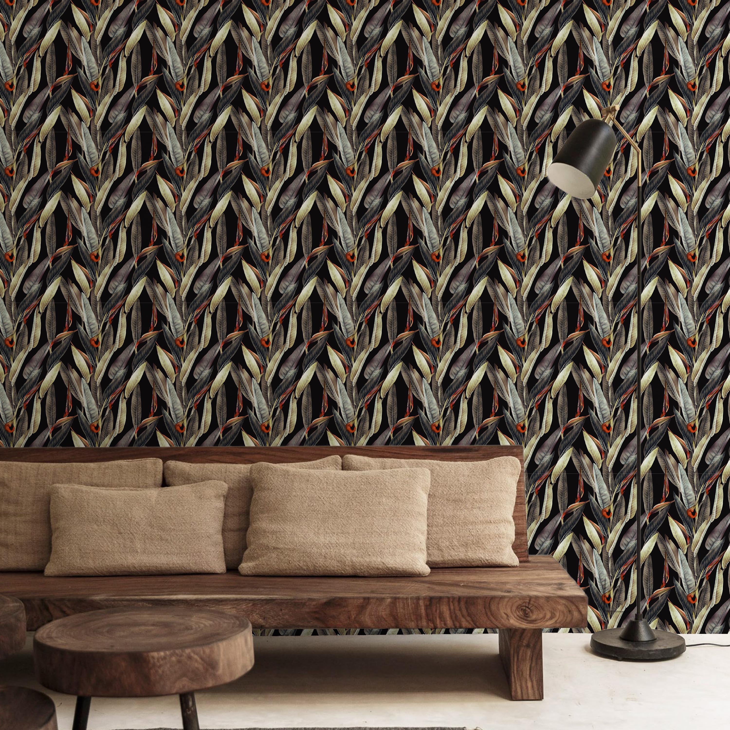 Vintage Leaves Peel and Stick Wallpaper, Removable Wallpaper, Traditional Wallpaper | DeccoPrint