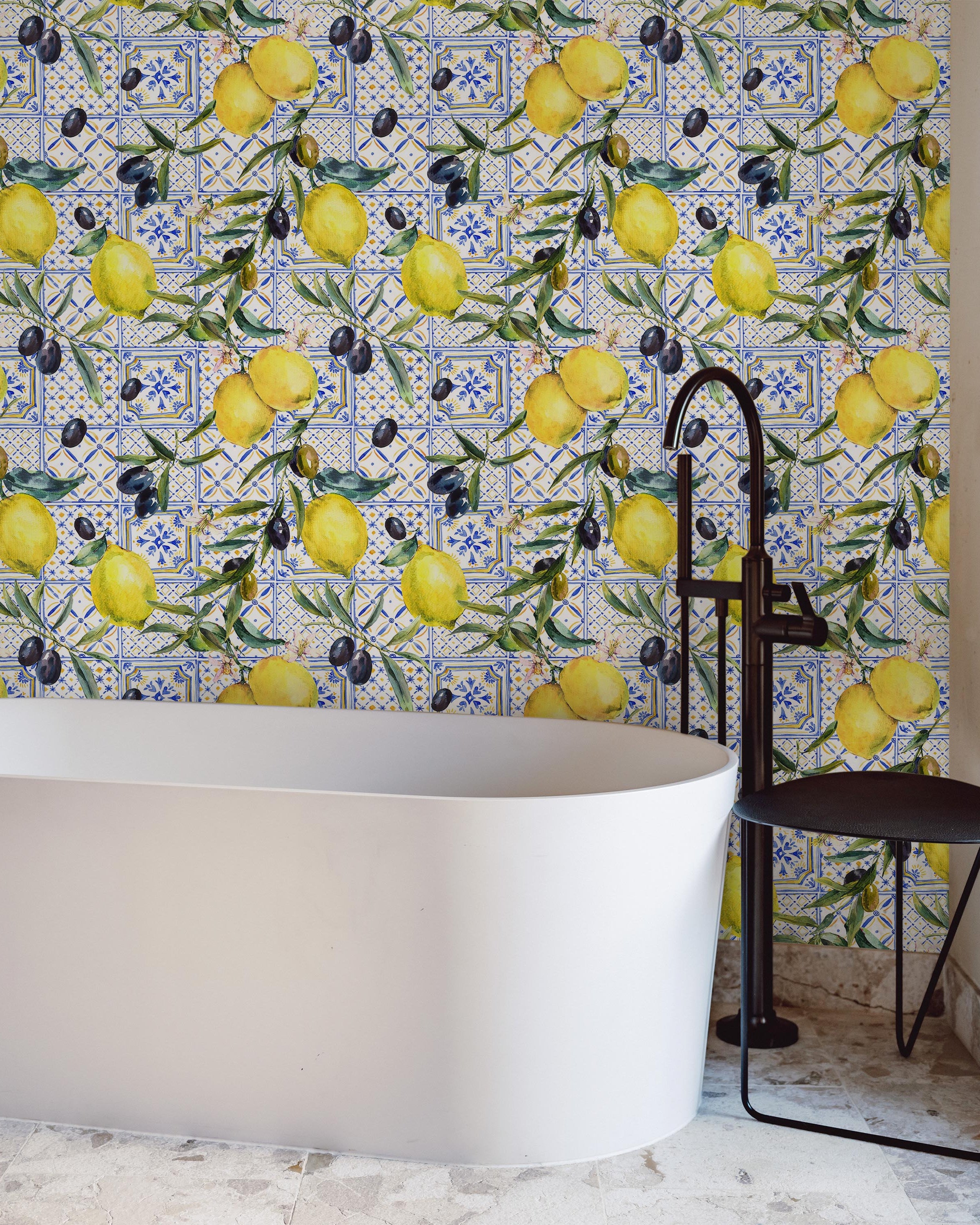 Summer Garden in Italy Peel and Stick Wallpaper, Removable Wallpaper, Traditional Wallpaper | DeccoPrint