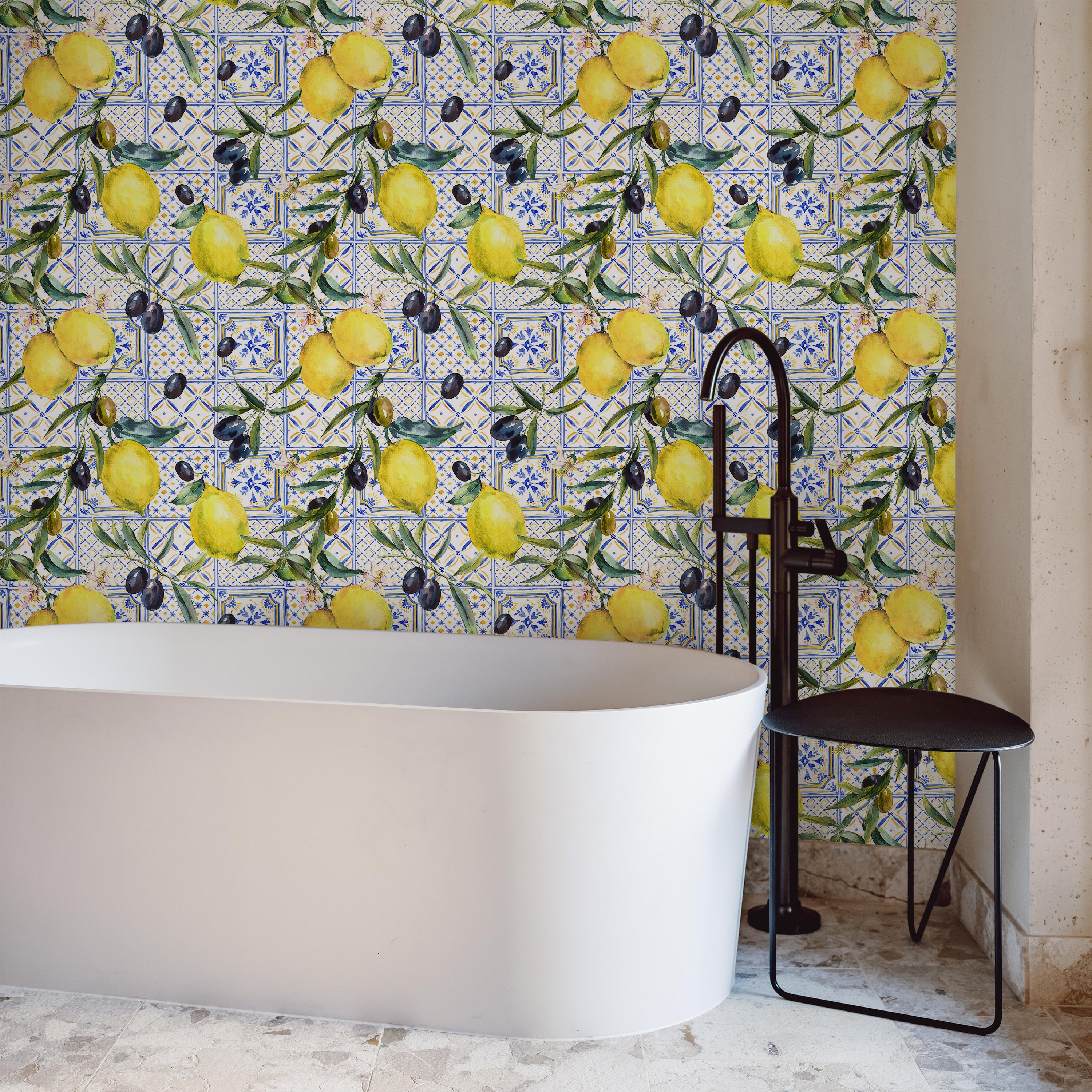 Summer Garden in Italy Peel and Stick Wallpaper, Removable Wallpaper, Traditional Wallpaper | DeccoPrint