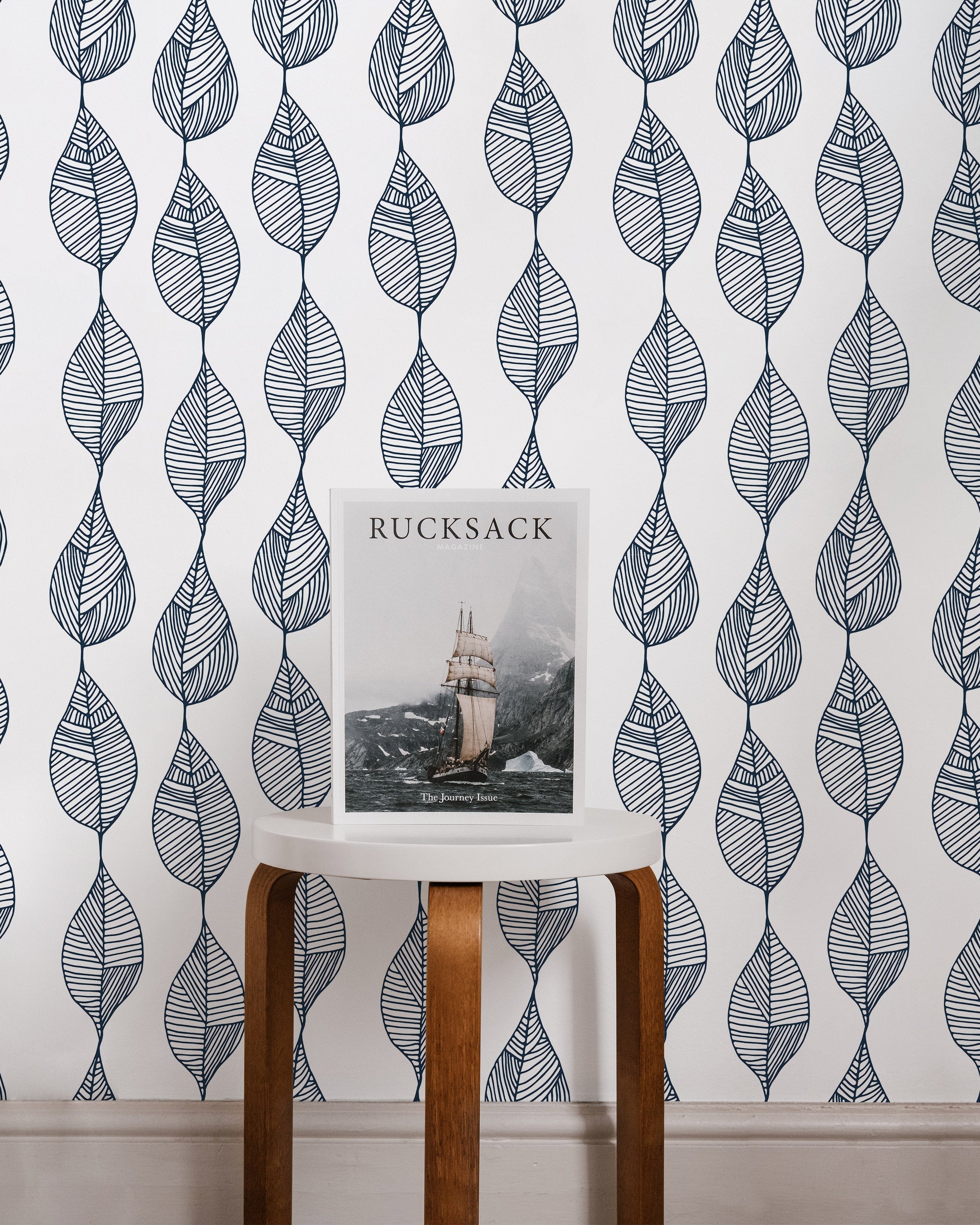 Leaf Line Peel and Stick Wallpaper, Removable Wallpaper, Traditional Wallpaper | DeccoPrint