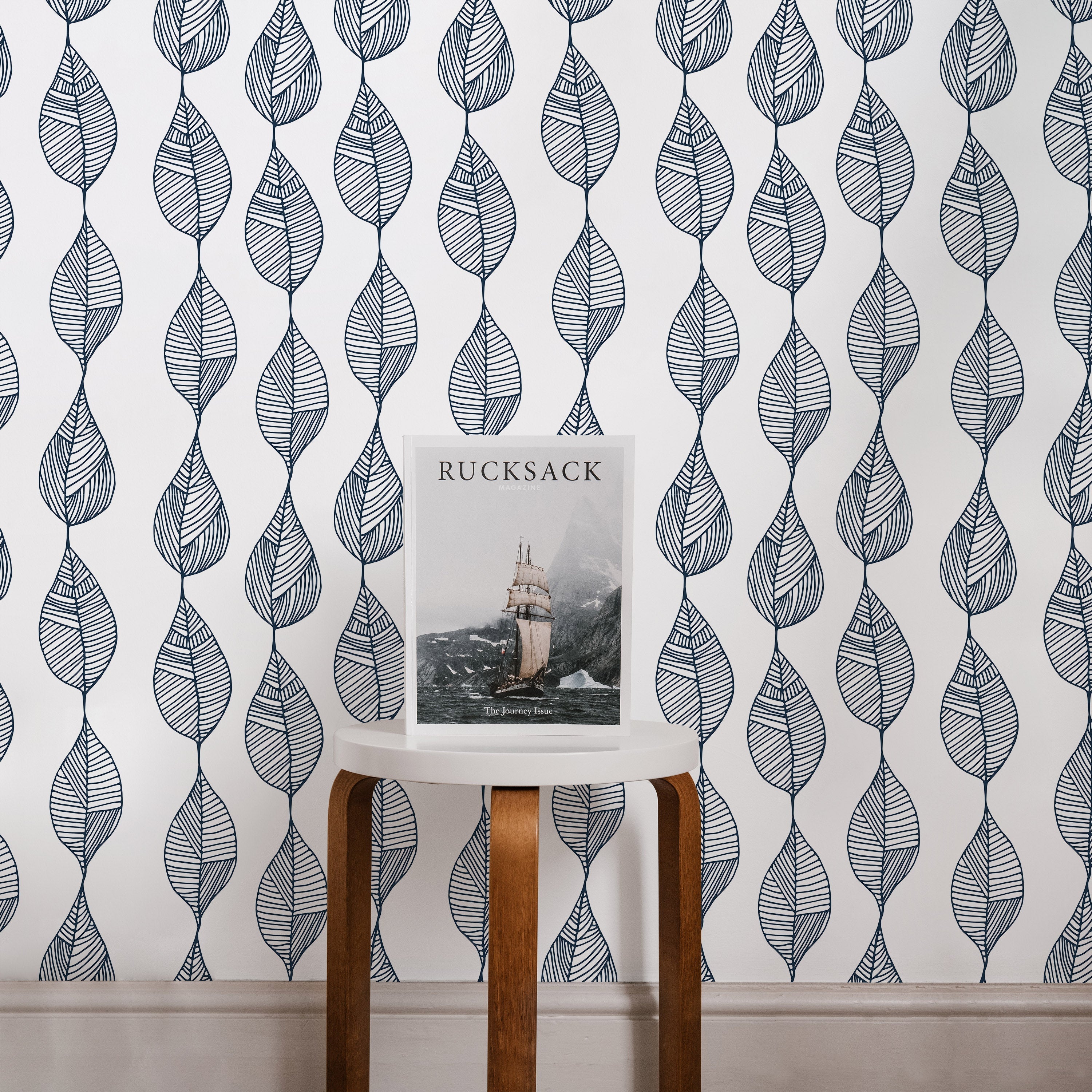 Leaf Line Peel and Stick Wallpaper, Removable Wallpaper, Traditional Wallpaper | DeccoPrint
