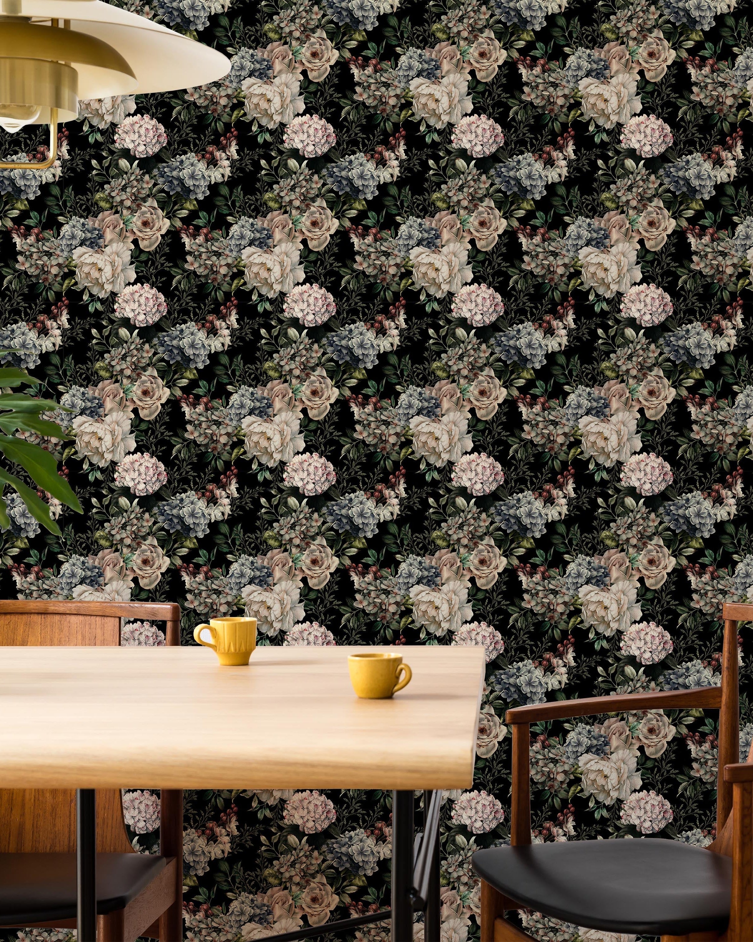 Vintage Flowers Peel and Stick Wallpaper, Removable Wallpaper, Traditional Wallpaper | DeccoPrint