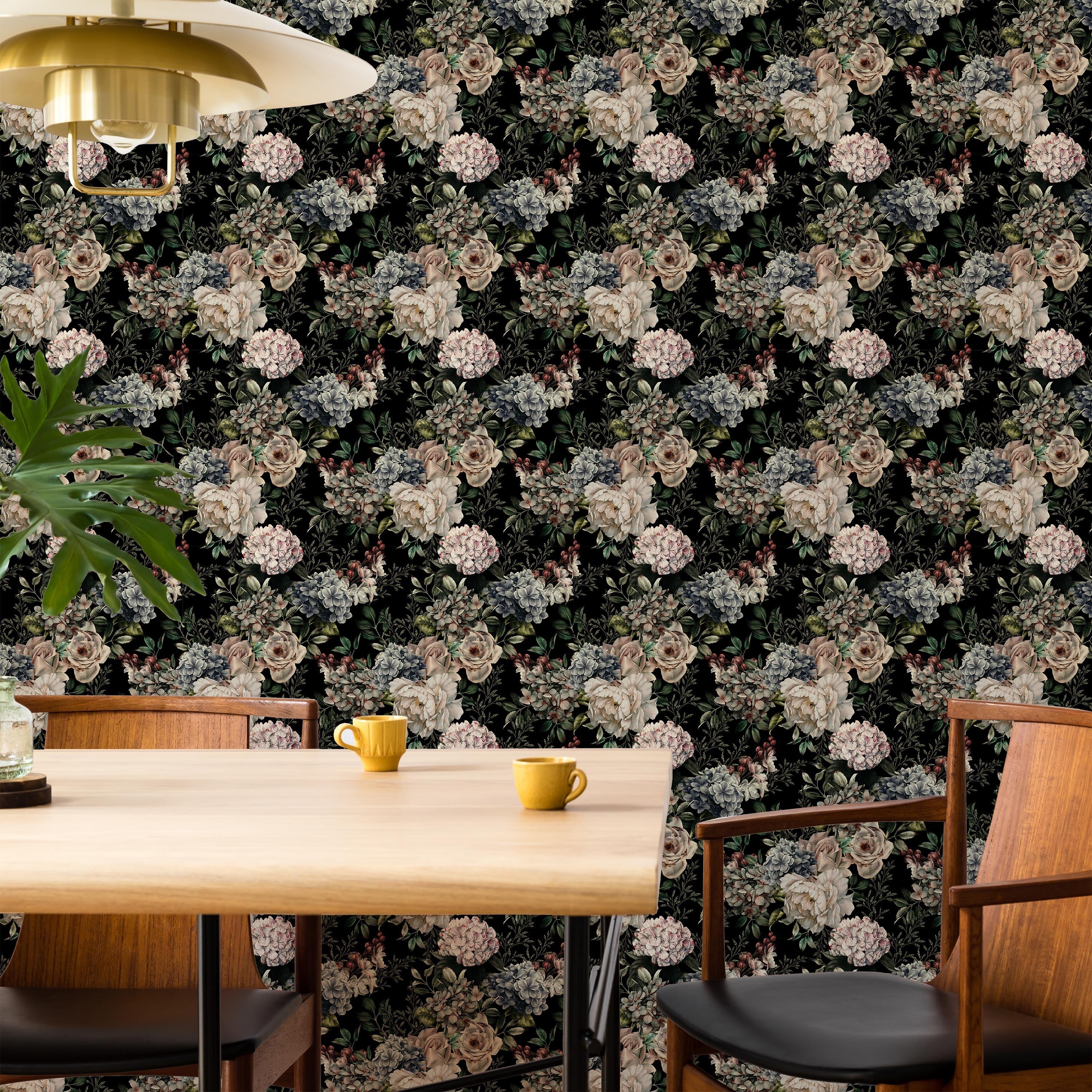 Vintage Flowers Peel and Stick Wallpaper, Removable Wallpaper, Traditional Wallpaper | DeccoPrint