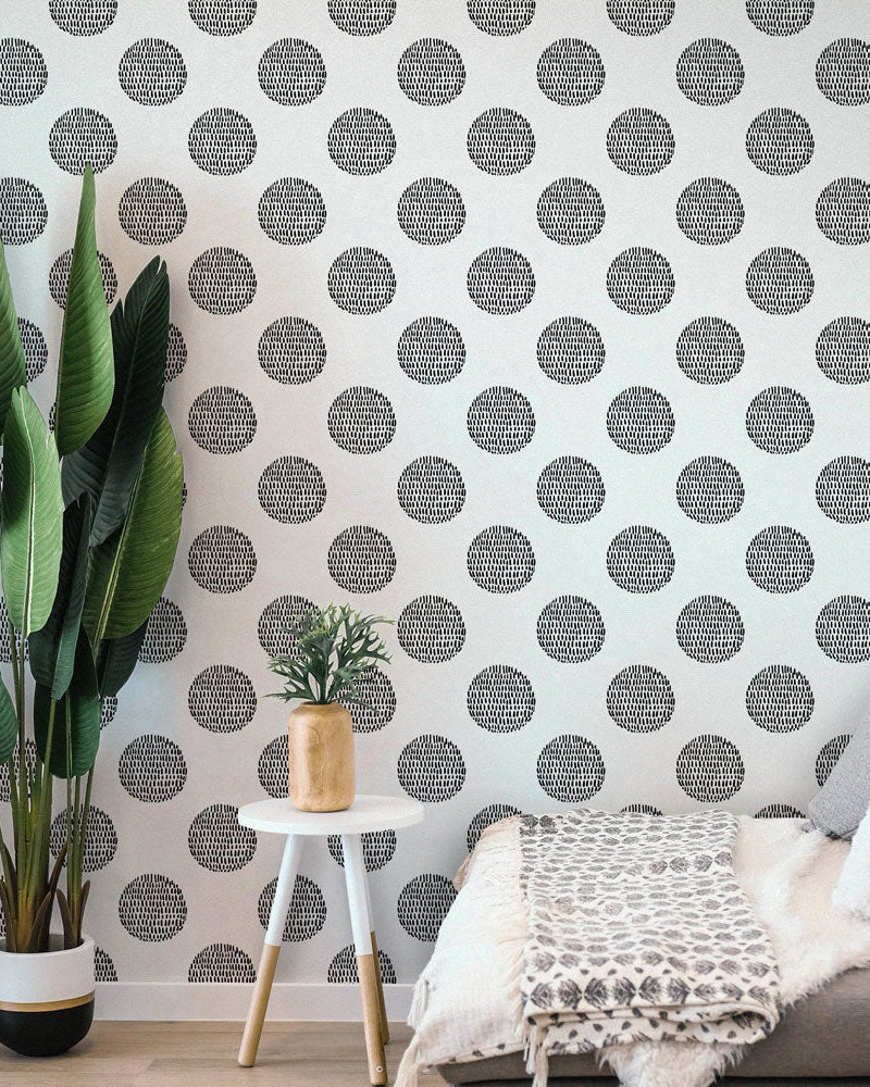 Circle Droplets Peel and Stick Wallpaper, Removable Wallpaper, Traditional Wallpaper | DeccoPrint