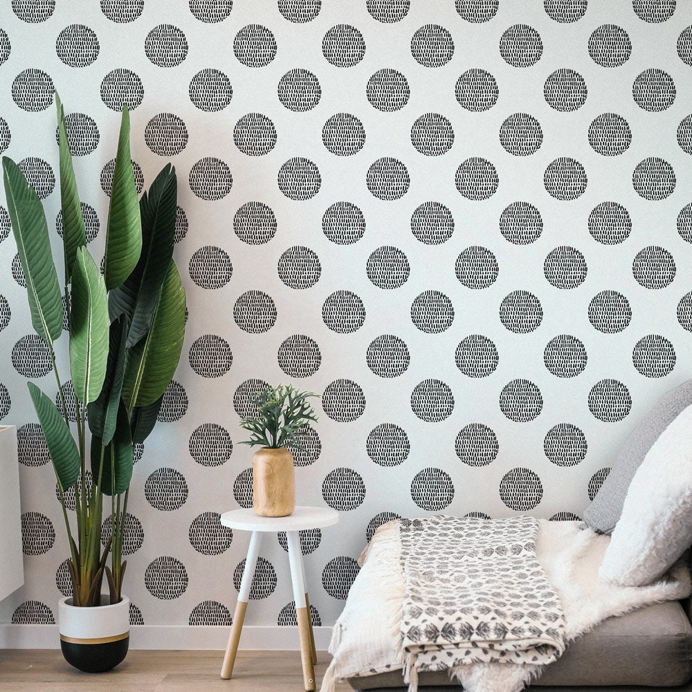 Circle Droplets Peel and Stick Wallpaper, Removable Wallpaper, Traditional Wallpaper | DeccoPrint