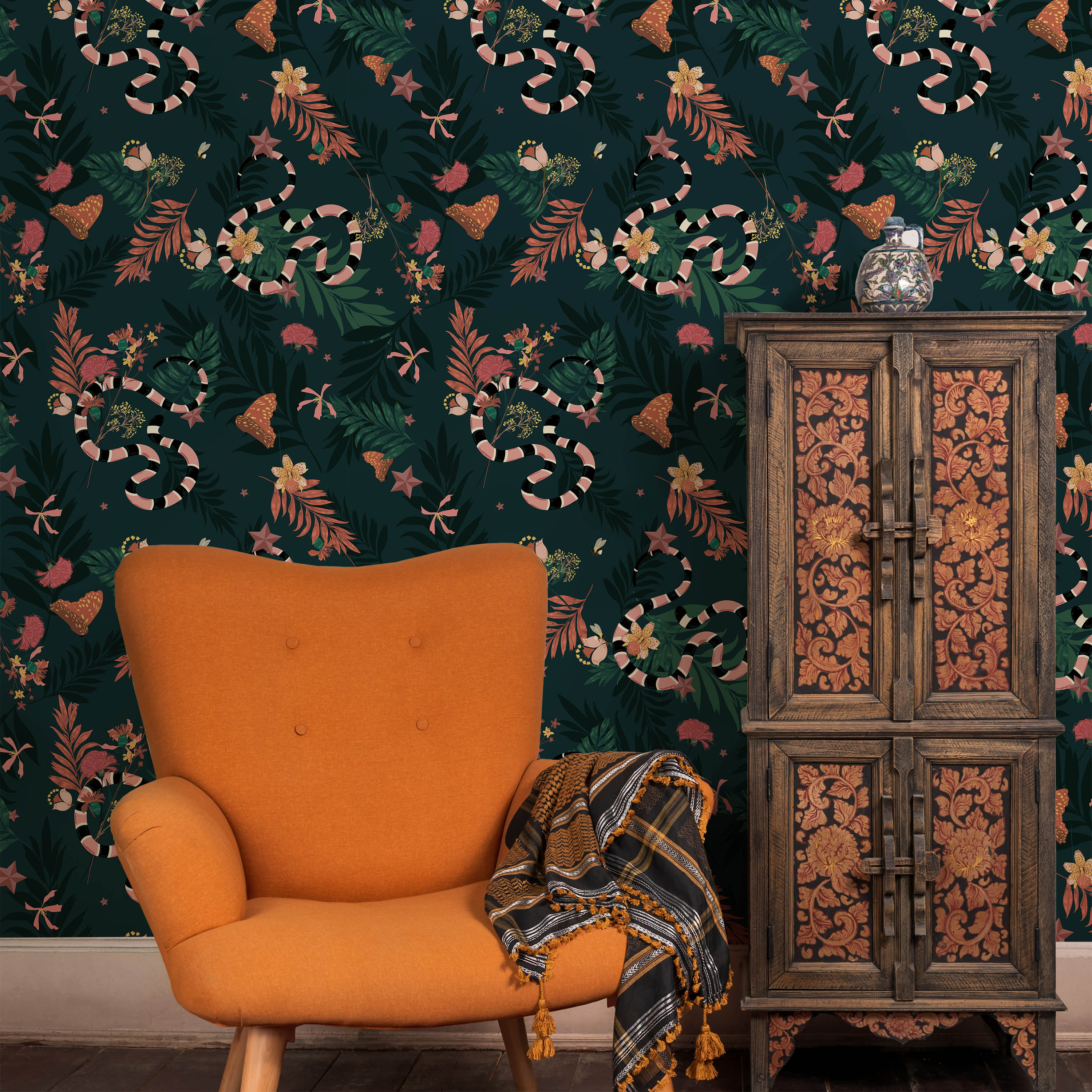 Safari Jungle Peel and Stick Wallpaper, Removable Wallpaper, Traditional Wallpaper | DeccoPrint