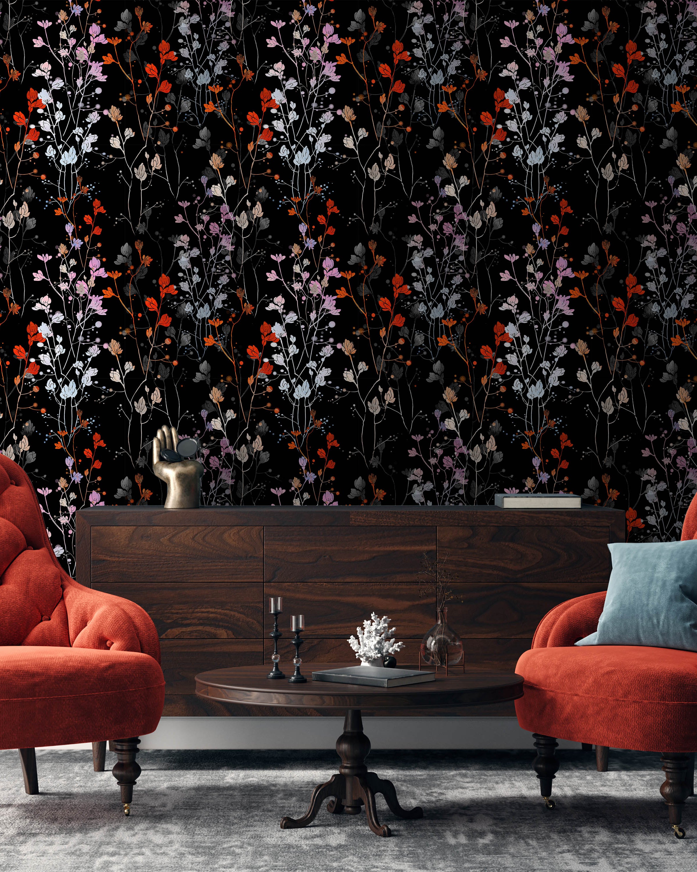 Night Bloom Peel and Stick Wallpaper, Removable Wallpaper, Traditional Wallpaper | DeccoPrint