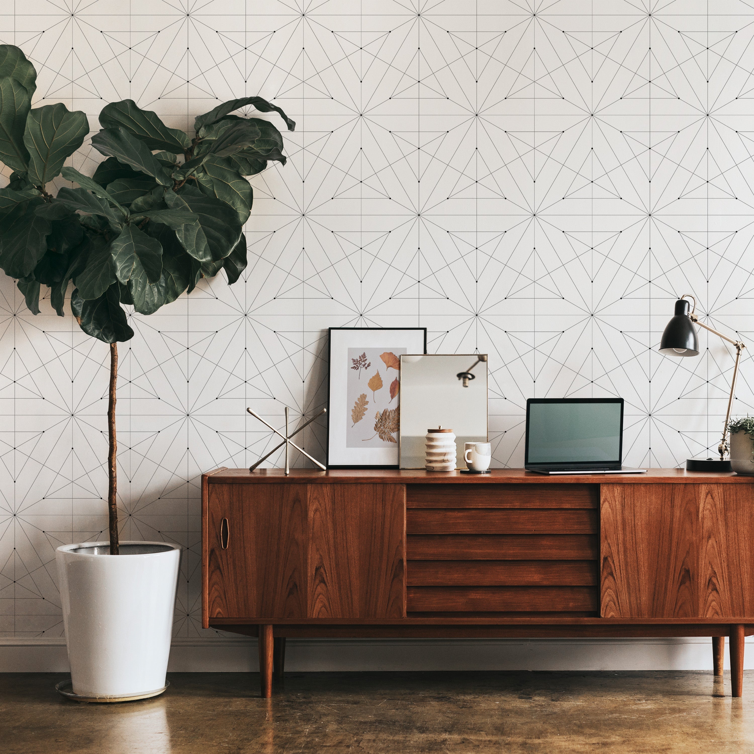 Prismatic Grid Peel and Stick Wallpaper, Removable Wallpaper, Traditional Wallpaper | DeccoPrint