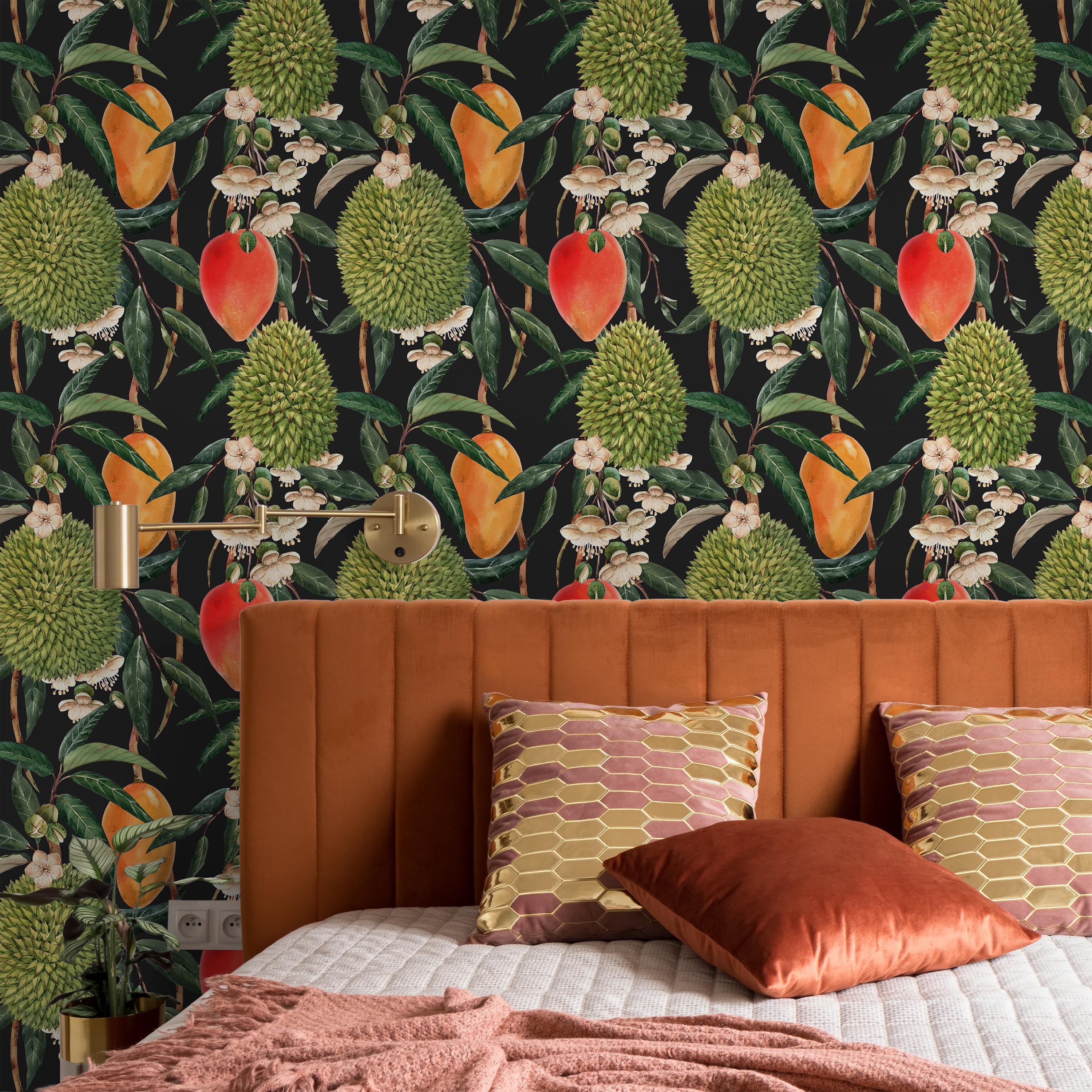 Tropical Fruit Peel and Stick Wallpaper, Removable Wallpaper, Traditional Wallpaper | DeccoPrint