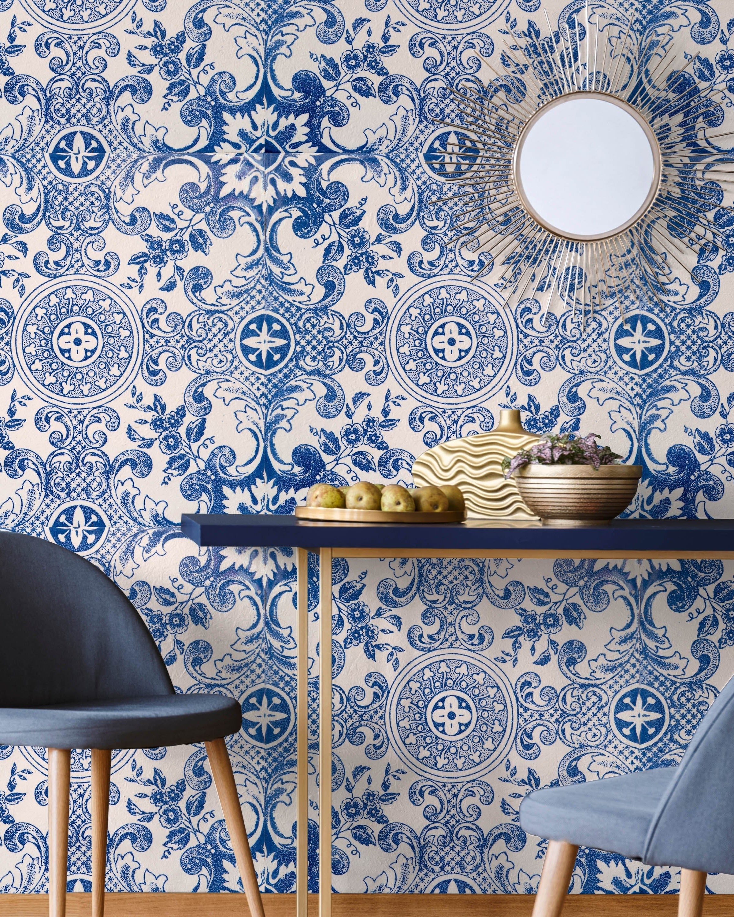 Porcelain Peel and Stick Wallpaper, Removable Wallpaper, Traditional Wallpaper | DeccoPrint