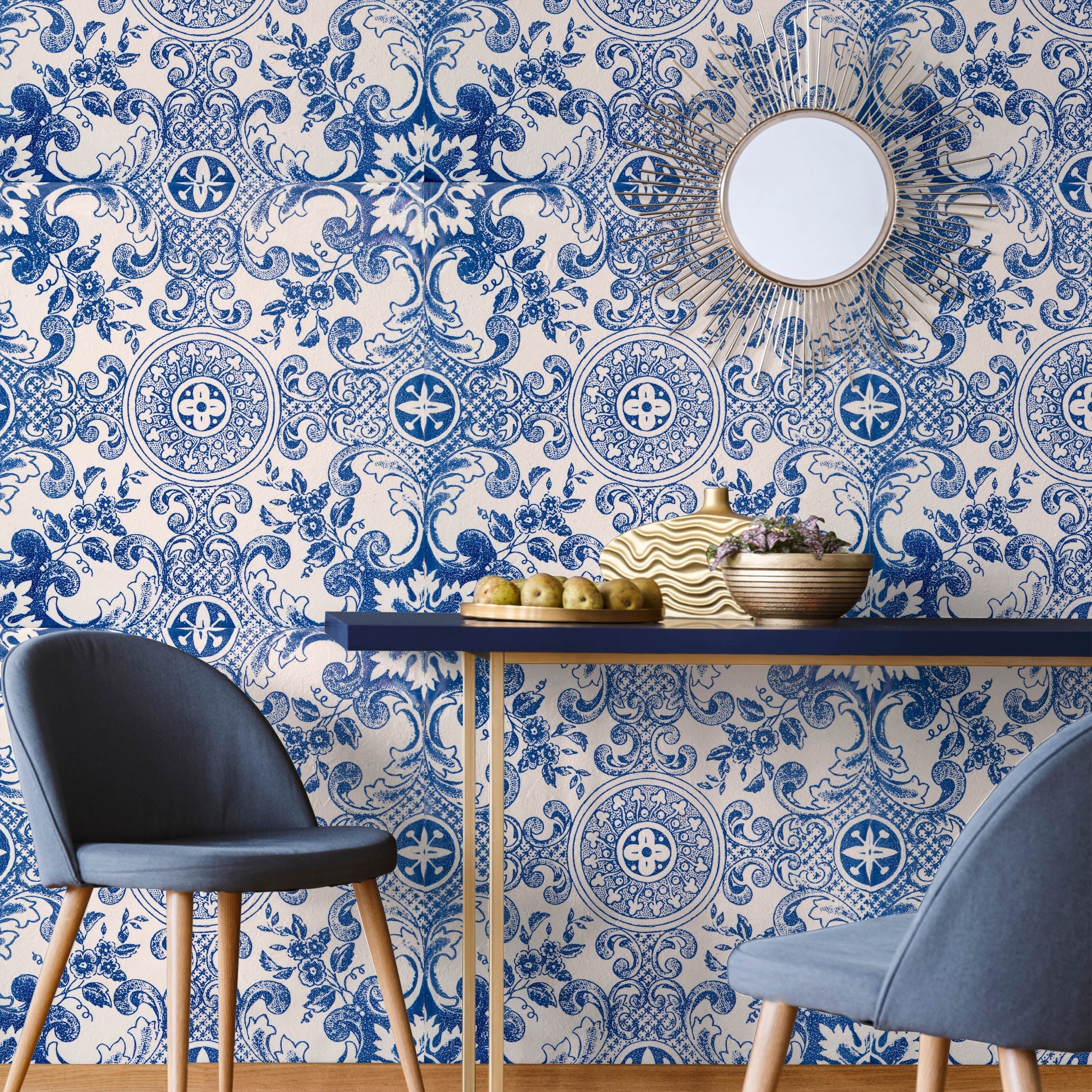 Porcelain Peel and Stick Wallpaper, Removable Wallpaper, Traditional Wallpaper | DeccoPrint