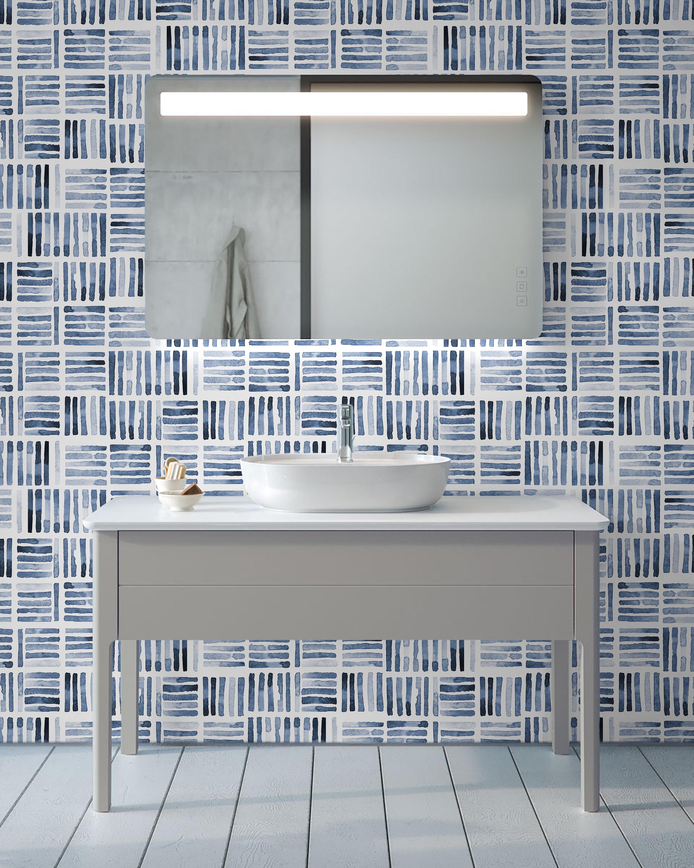 Watercolor Stripes Peel and Stick Wallpaper, Removable Wallpaper, Traditional Wallpaper | DeccoPrint