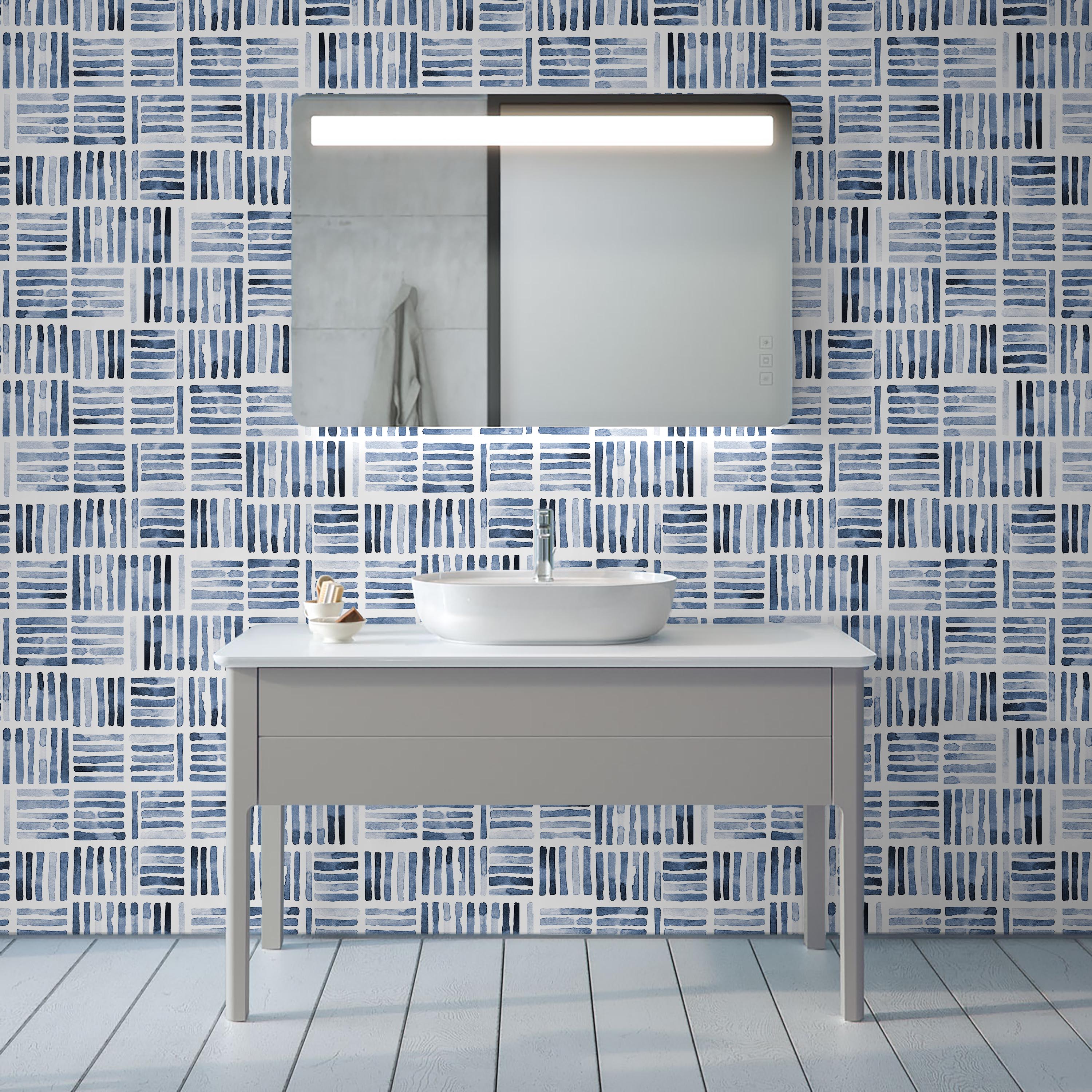 Watercolor Stripes Peel and Stick Wallpaper, Removable Wallpaper, Traditional Wallpaper | DeccoPrint