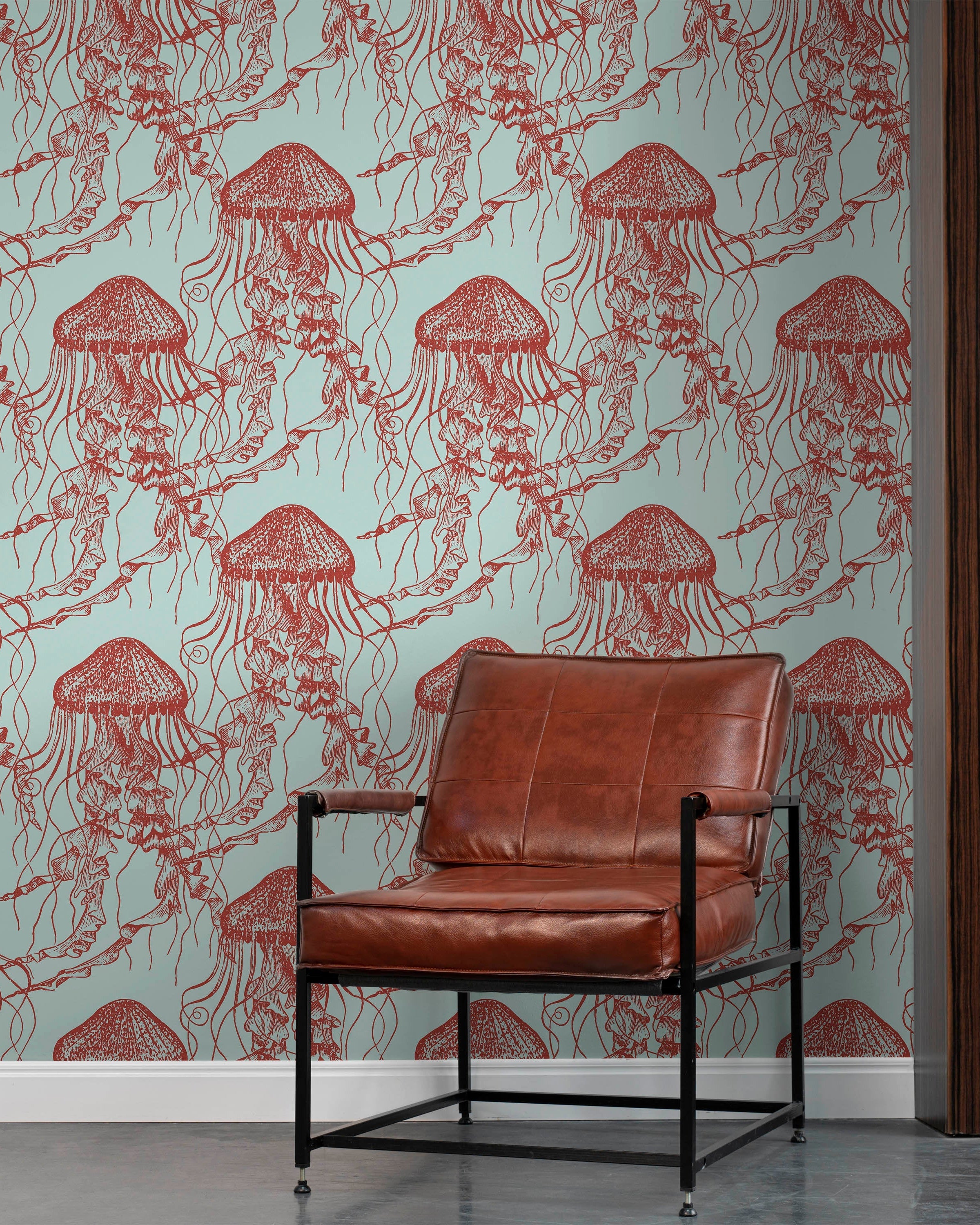 Red Jellyfish Peel and Stick Wallpaper, Removable Wallpaper, Traditional Wallpaper | DeccoPrint